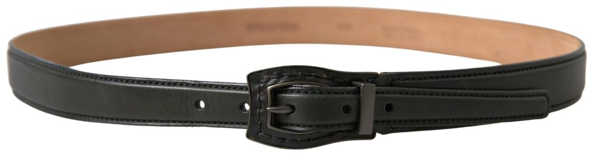 Ermanno Scervino Black Leather Metal Buckle Cintura Belt | Regal Royce