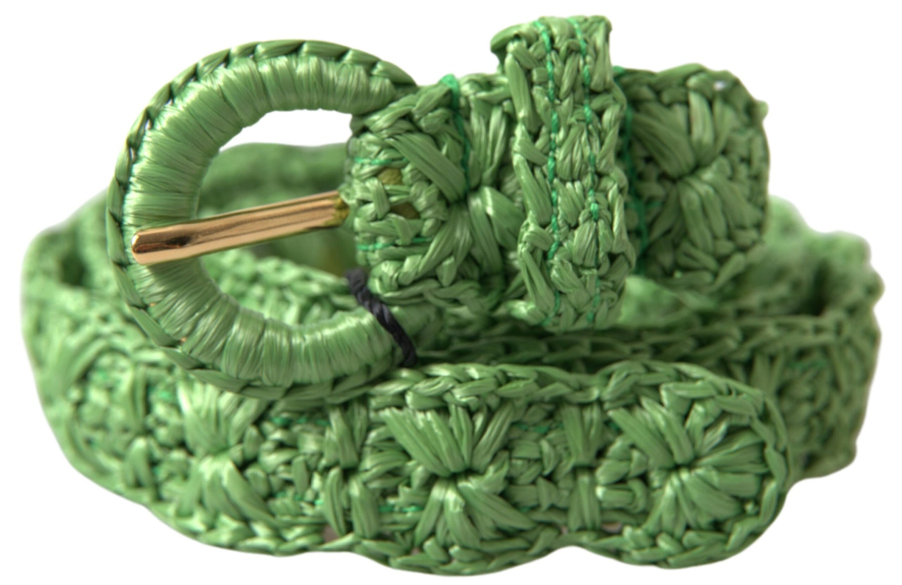 Dolce & Gabbana Green Viscose Weaved Skinny Waist Belt | Regal Royce