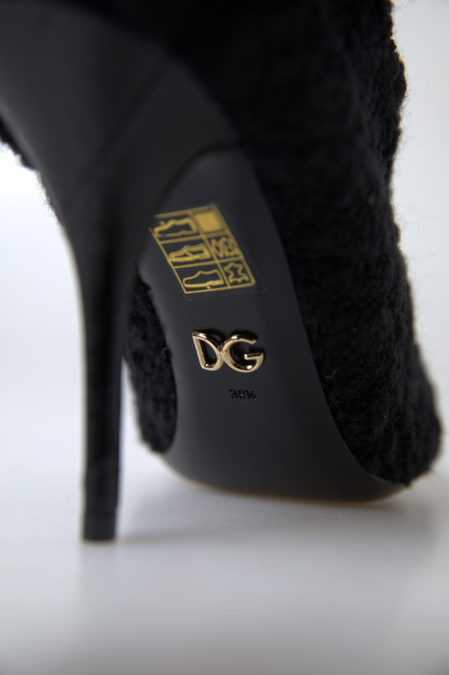 Dolce & Gabbana Black Stiletto Heels Mid Calf Boots | Regal Royce
