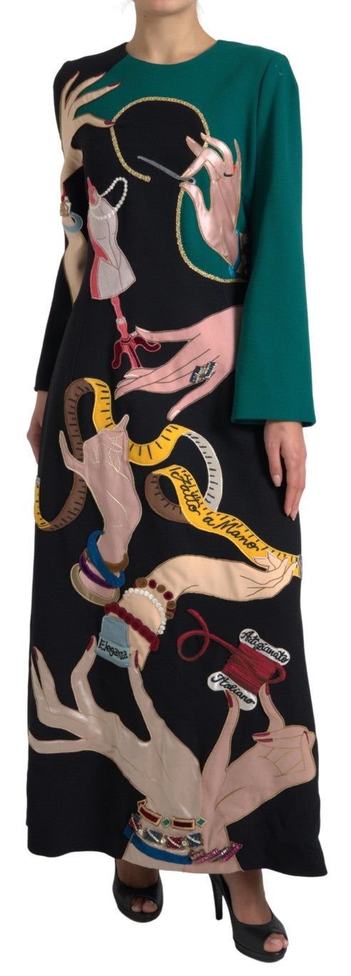 Dolce & Gabbana Multicolor Long Sleeves A-line Maxi Dress | Regal Royce