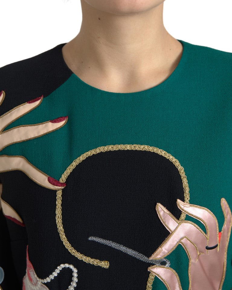 Dolce & Gabbana Multicolor Long Sleeves A-line Maxi Dress | Regal Royce