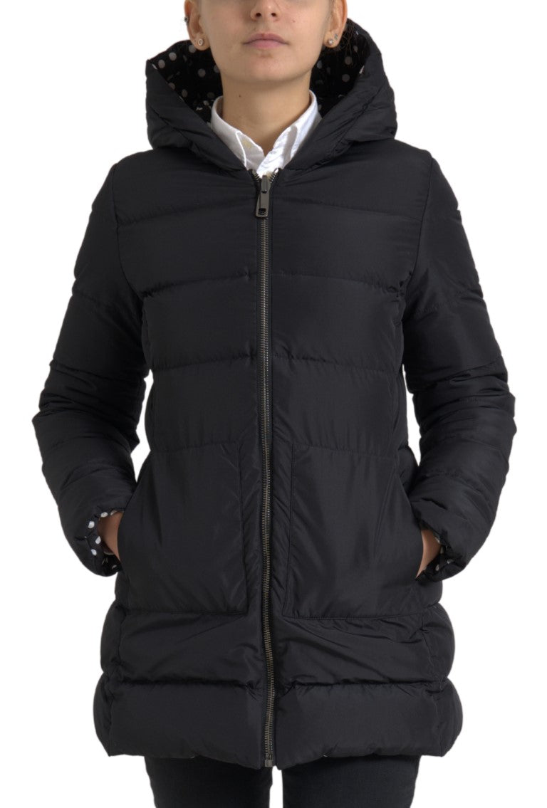 Dolce & Gabbana Black Polyester Hooded Reversible Jacket | Regal Royce