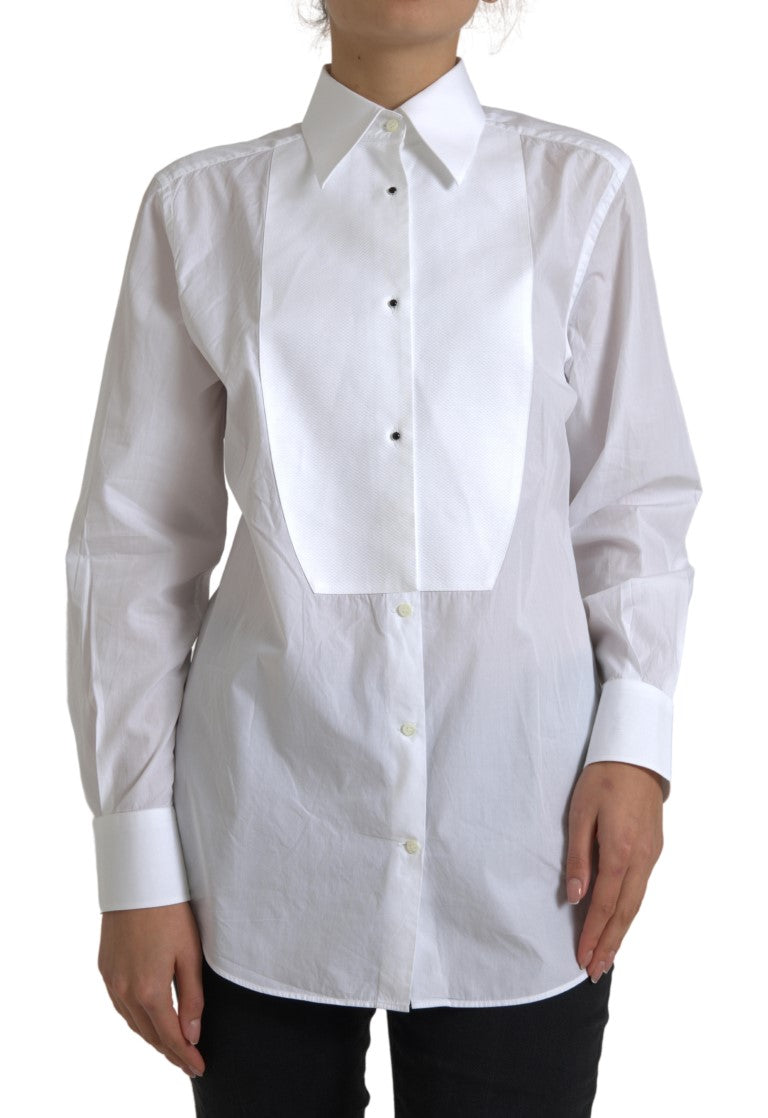 Dolce & Gabbana Cotton Collared Long Sleeves Shirt White | Regal Royce