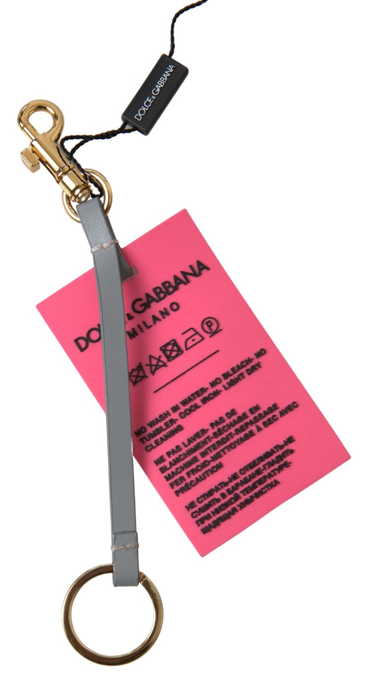 Dolce & Gabbana Pink Silicone DG Logo Gold Brass Keyring Women Keychain | Regal Royce