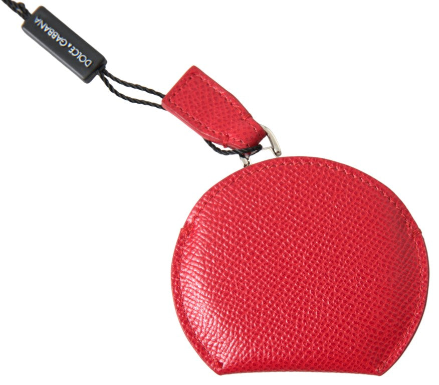 Dolce & Gabbana Red Calfskin Leather Hand Mirror Holder | Regal Royce