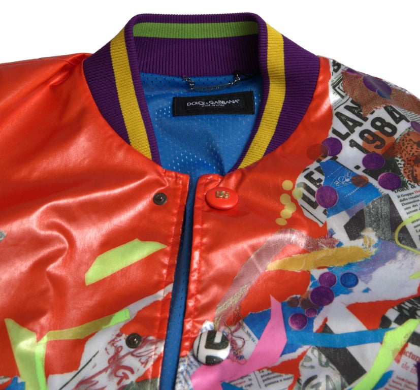 Dolce & Gabbana Orange Polyester Button Blouson Jacket | Regal Royce