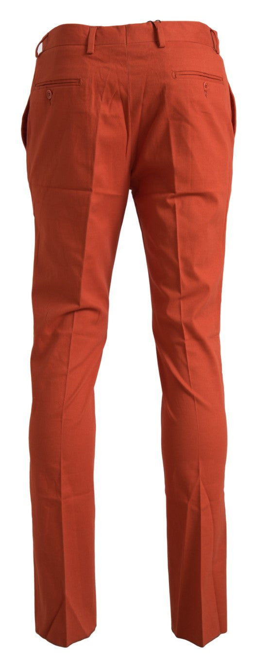 BENCIVENGA Orange Straight Fit Men Formal Trousers Pants | Regal Royce