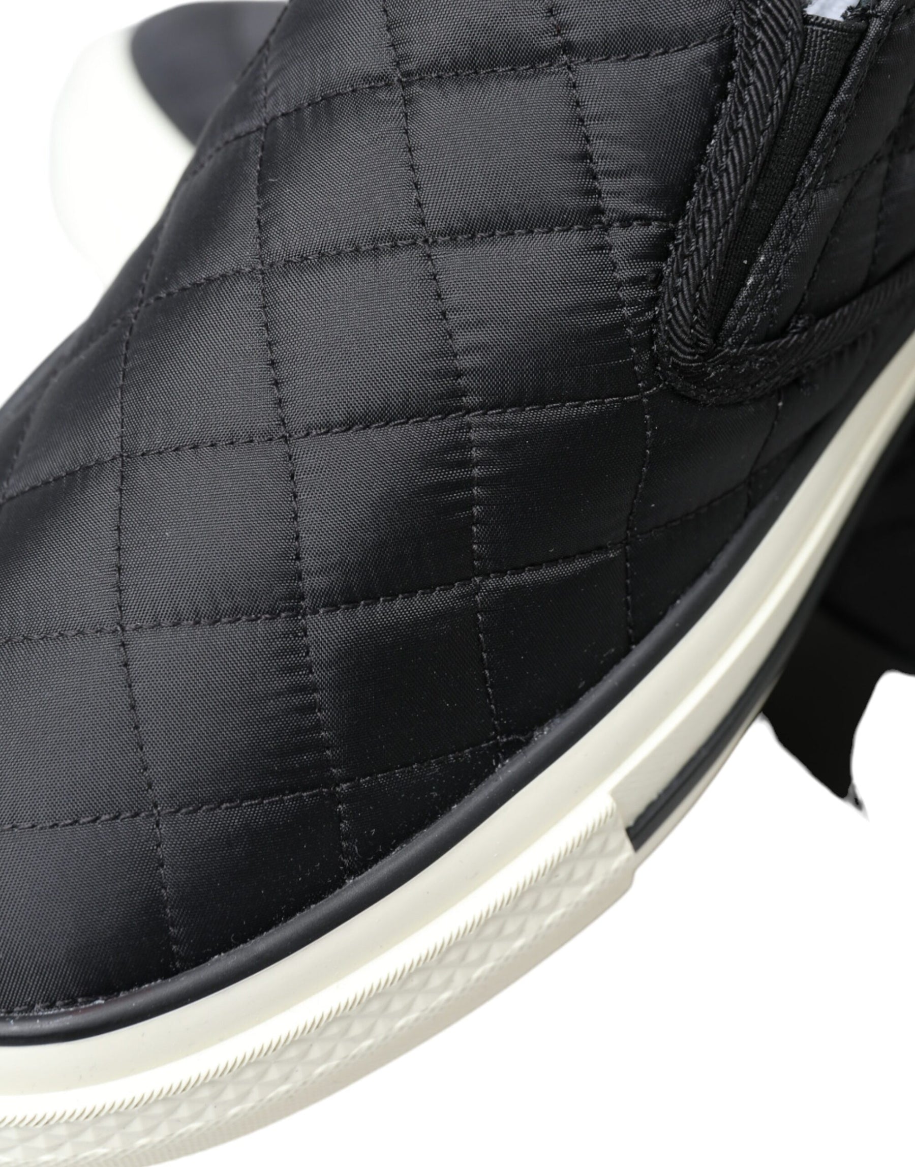 Dolce & Gabbana Black Quilted Slip On Low Top Sneakers Shoes | Regal Royce
