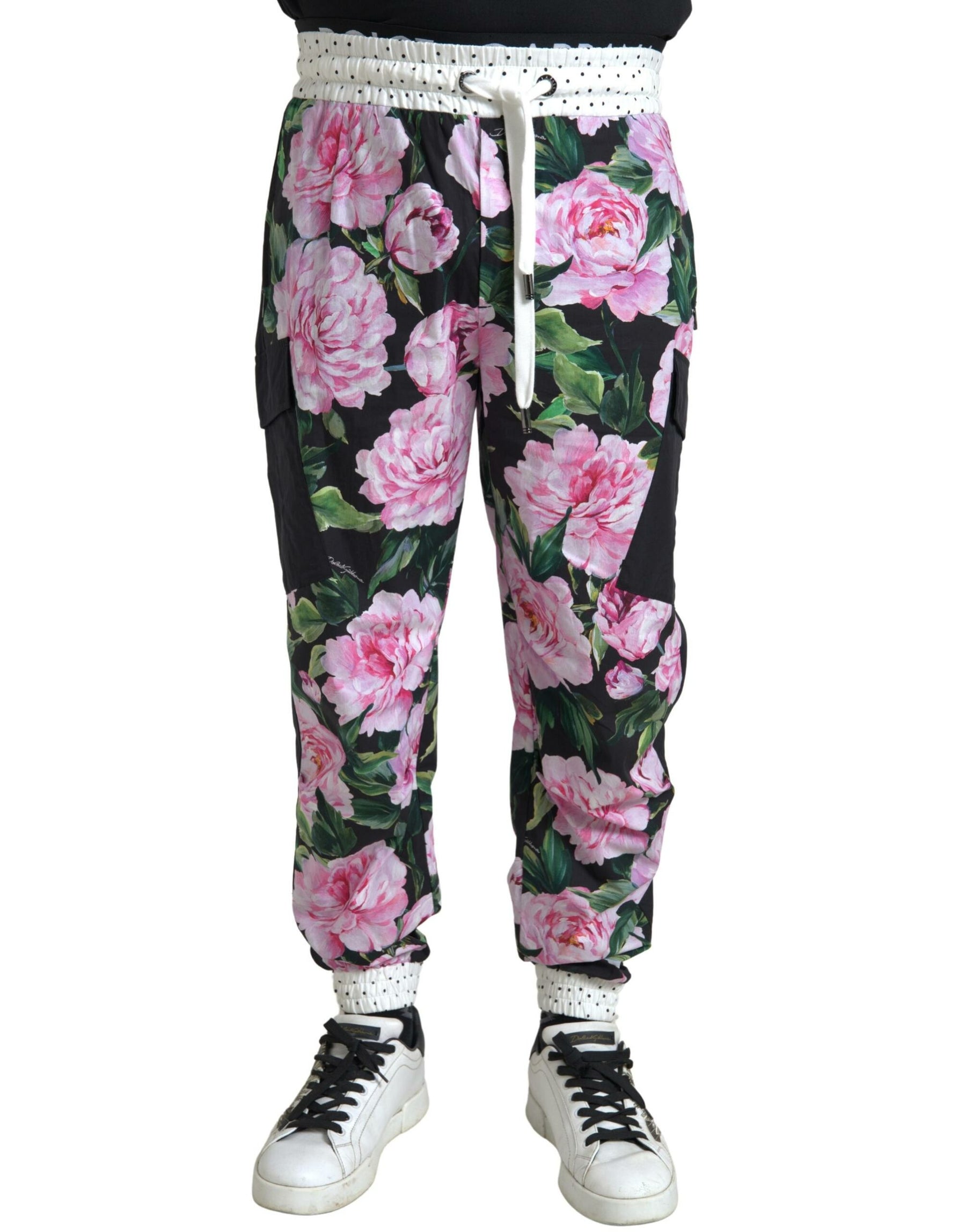 Dolce & Gabbana Multicolor Peony Joggers Cotton Men Pants | Regal Royce