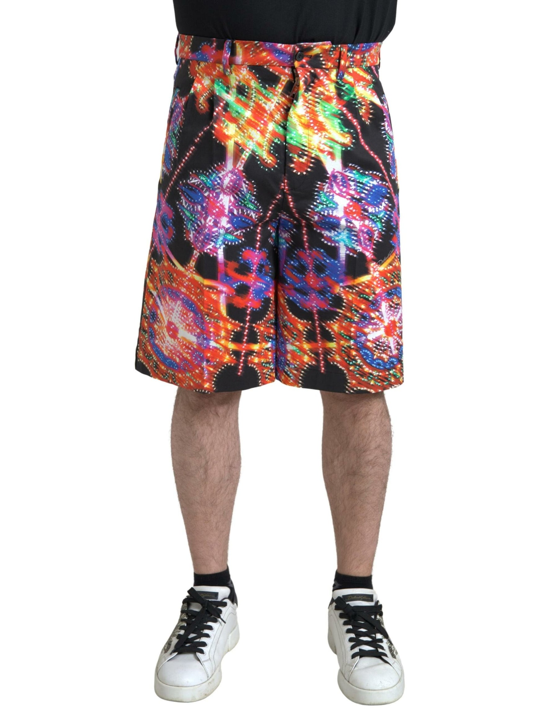 Dolce & Gabbana Multicolor Printed Cotton Men Bermuda Shorts | Regal Royce