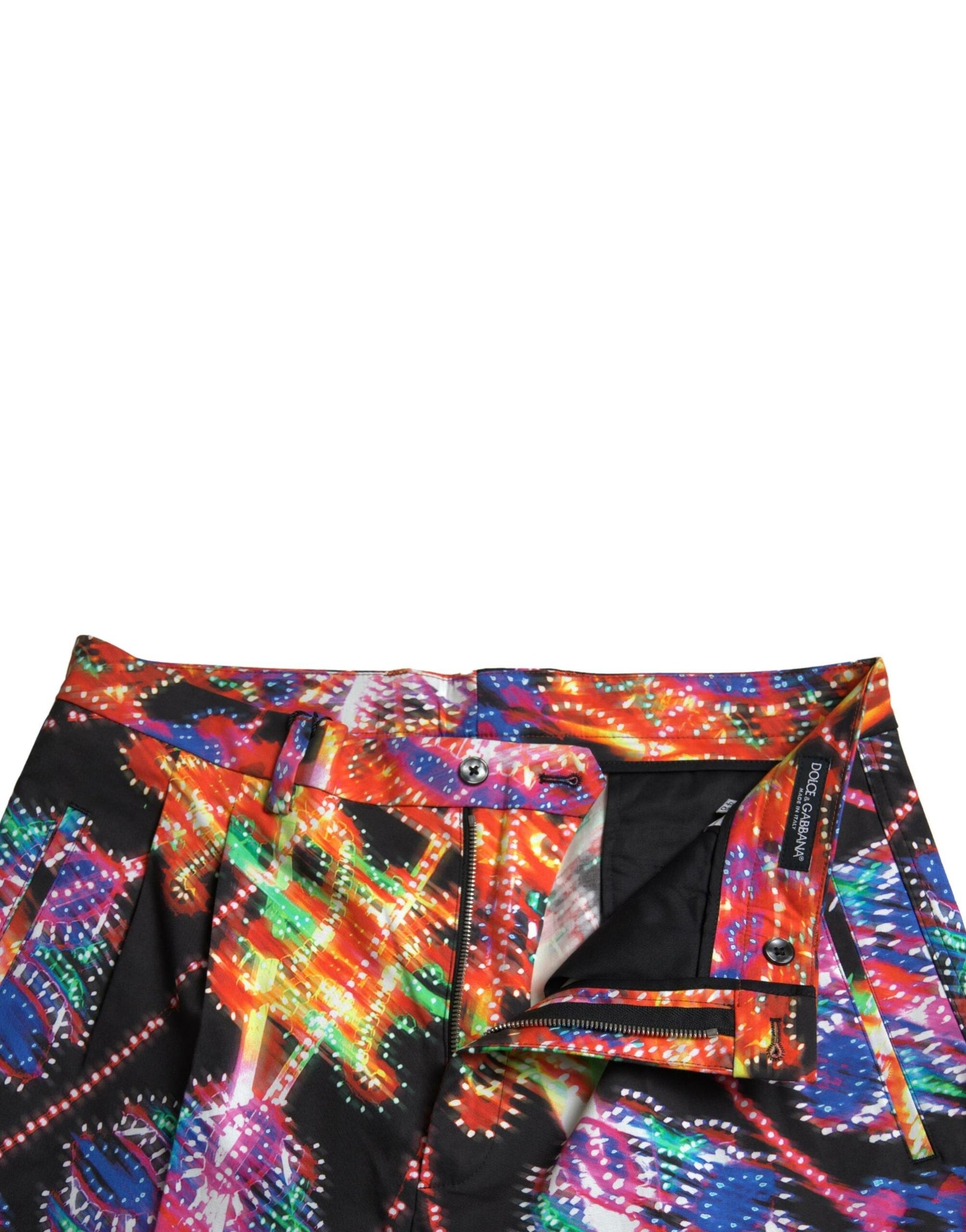 Dolce & Gabbana Multicolor Printed Cotton Men Bermuda Shorts | Regal Royce
