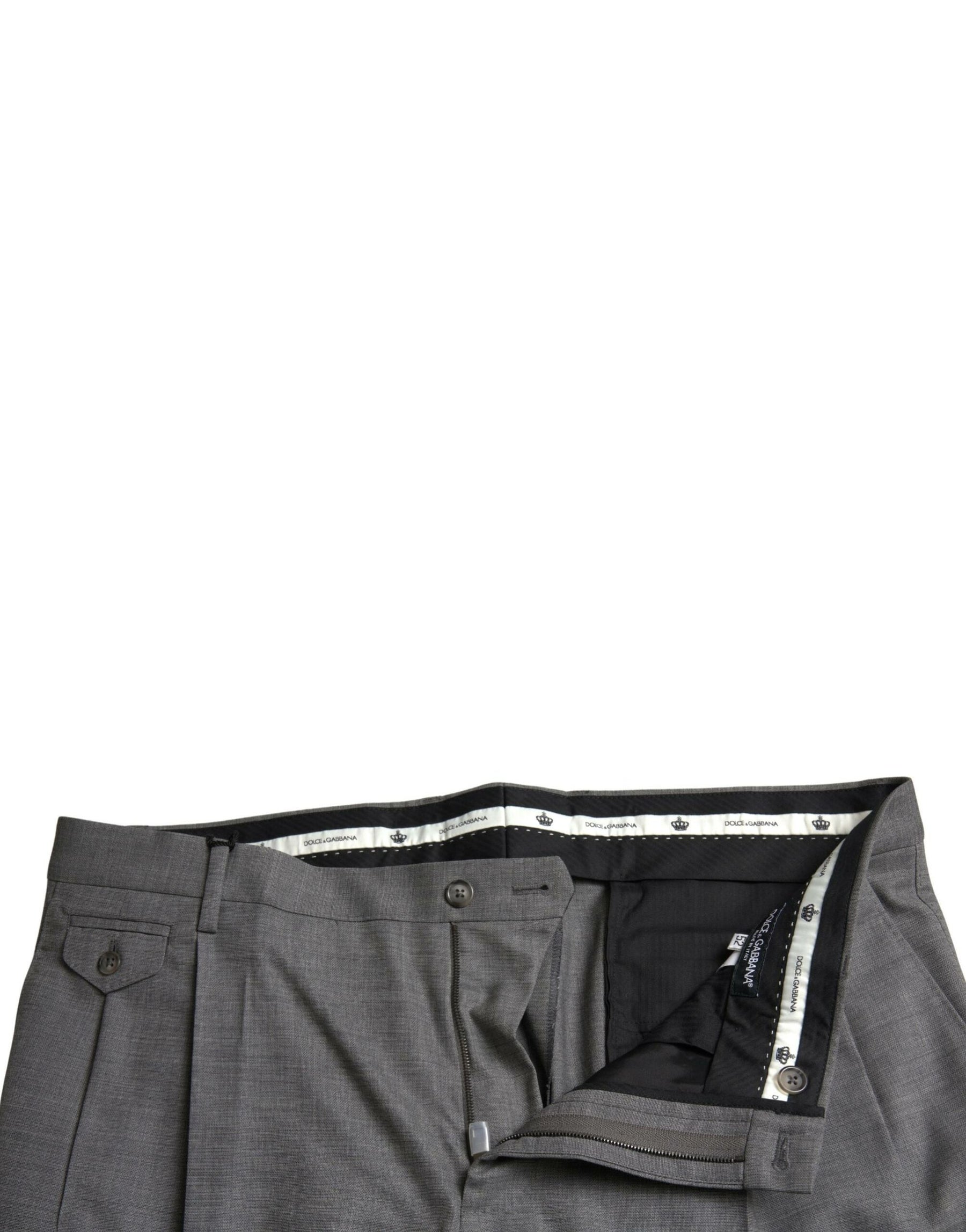 Dolce & Gabbana Gray Wool Chino Skinny Men Dress Trouser Pants | Regal Royce
