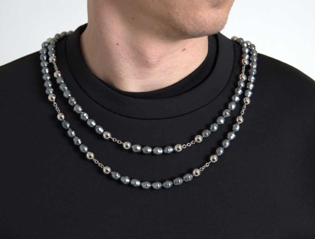 Dolce & Gabbana Black Necklace Embellished Polyester T-shirt | Regal Royce