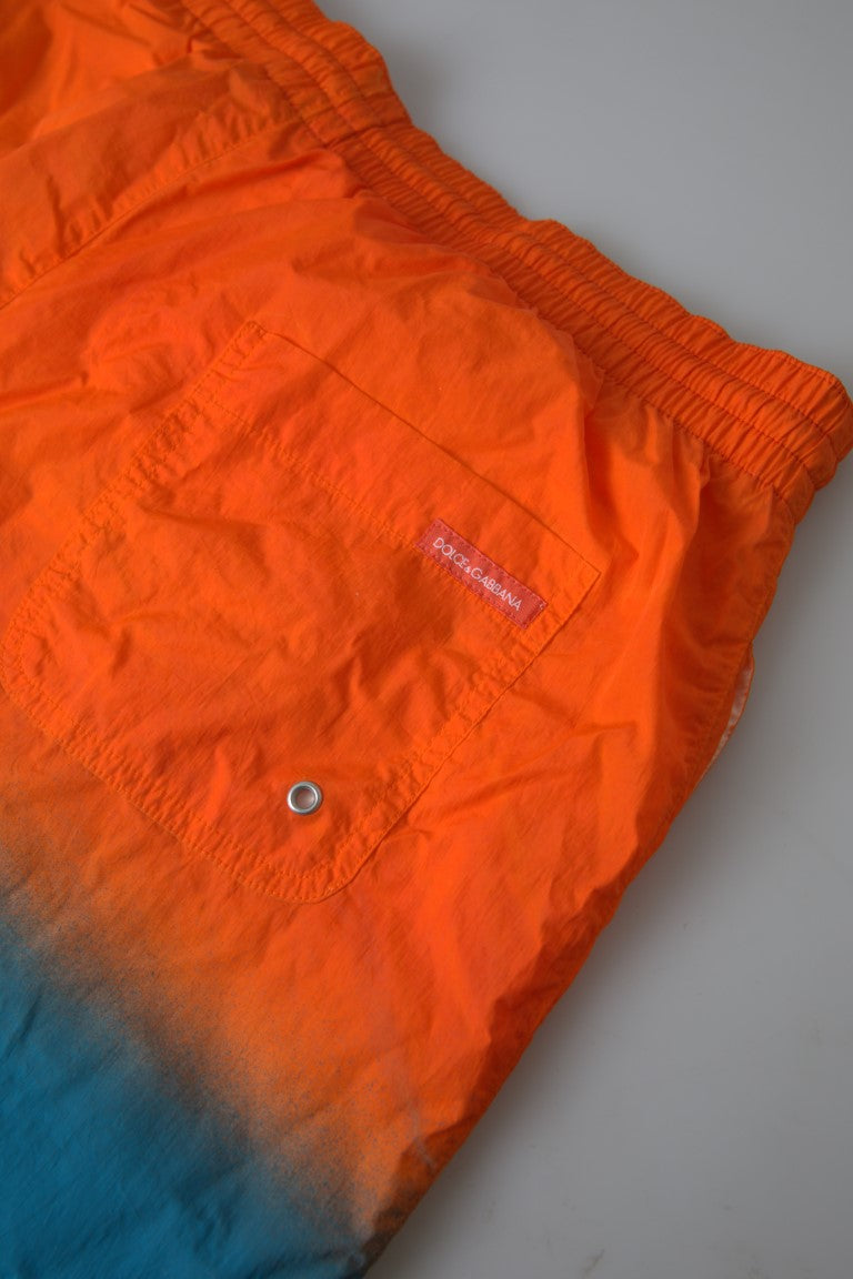 Dolce & Gabbana Orange Blue Gradient Beachwear Swimwear Shorts | Regal Royce