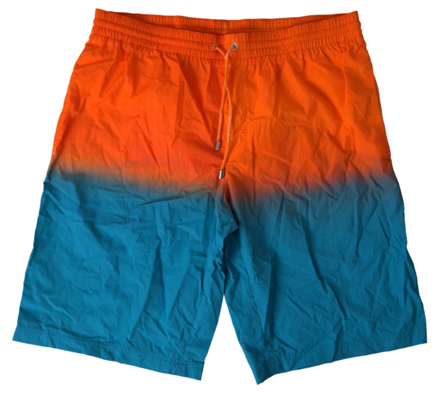 Dolce & Gabbana Orange Blue Gradient Beachwear Swimwear Shorts | Regal Royce
