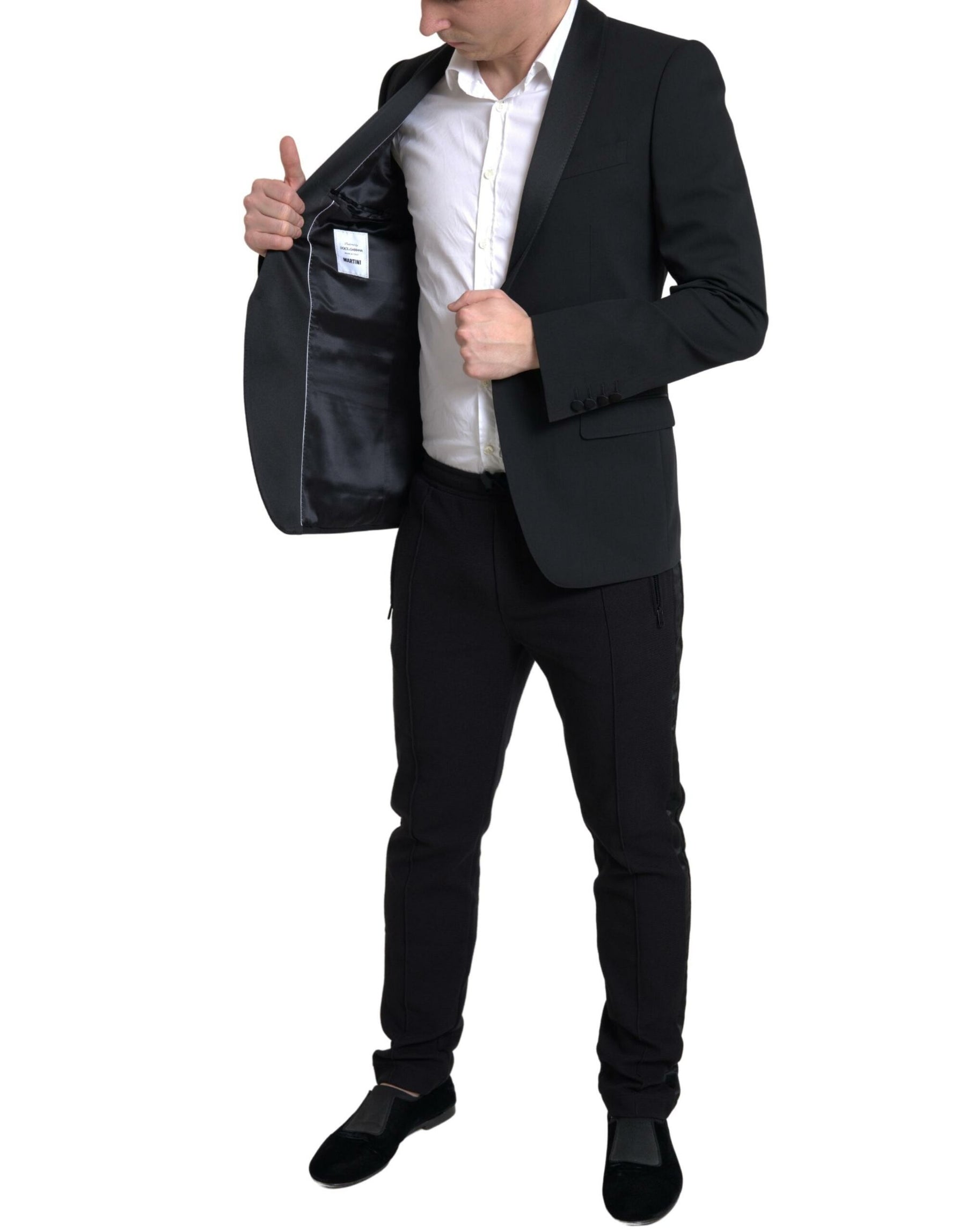 Dolce & Gabbana Black Wool Single Breasted MARTINI Blazer | Regal Royce