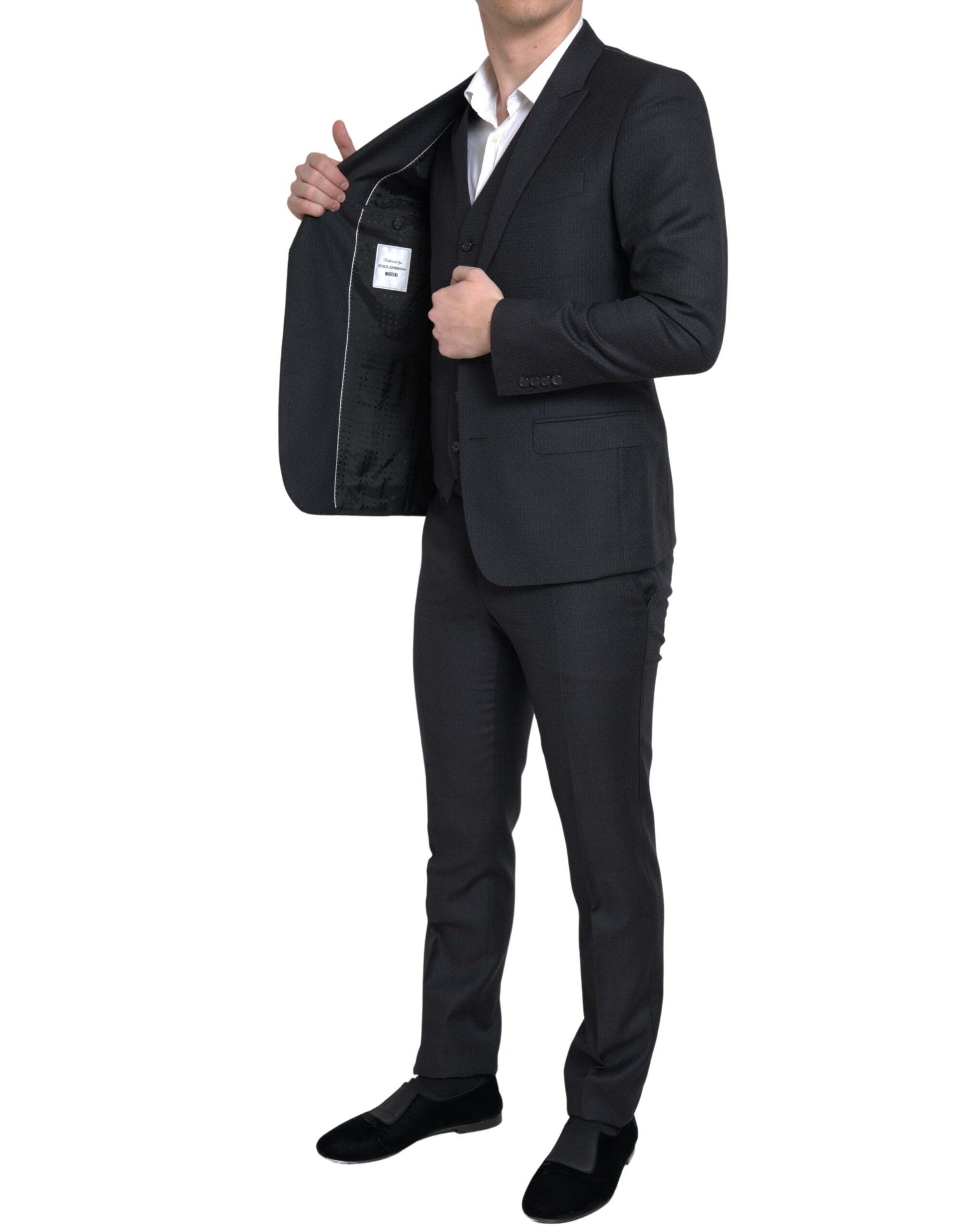 Dolce & Gabbana Black 3 Piece Single Breasted MARTINI Suit | Regal Royce