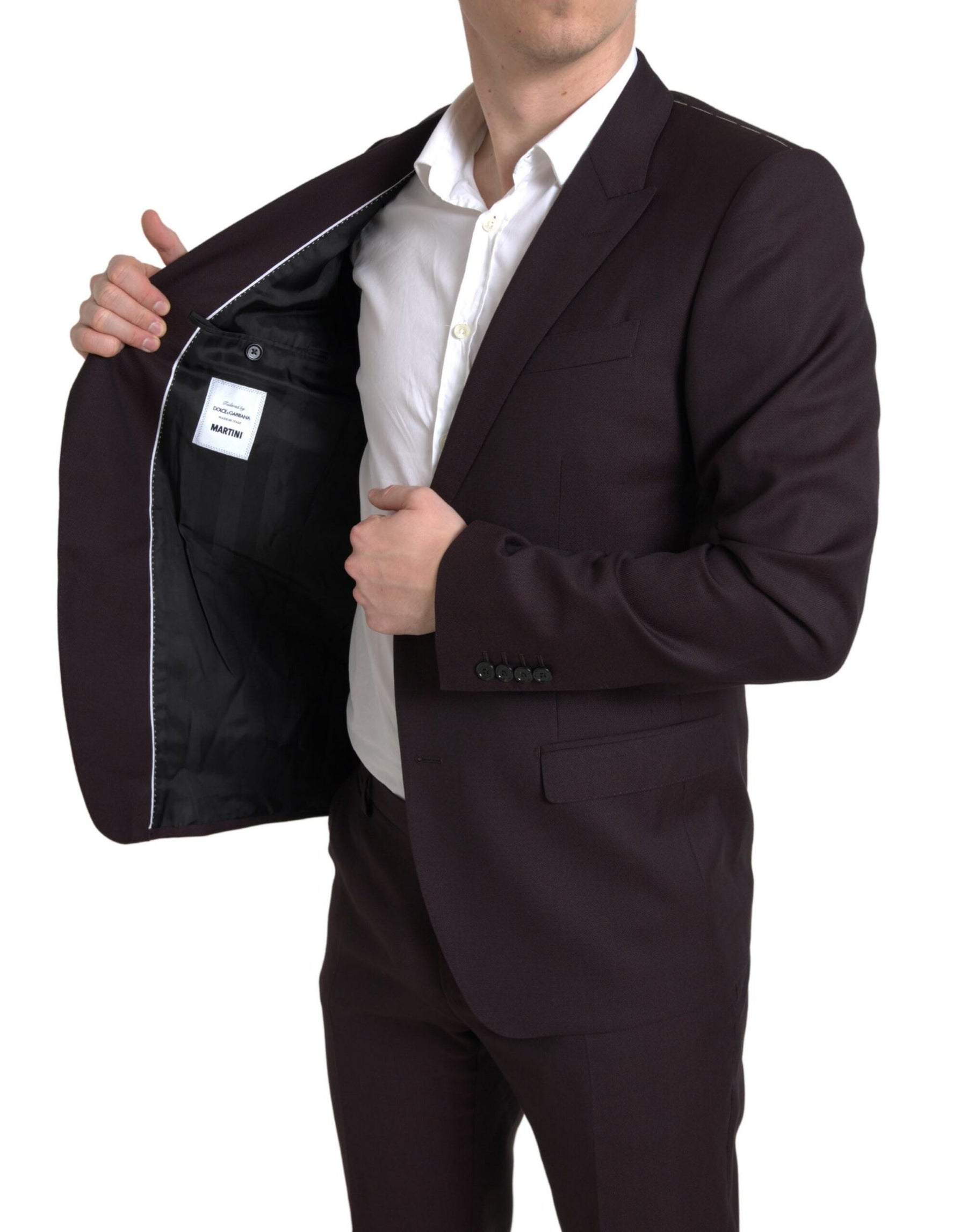 Dolce & Gabbana Maroon 2 Piece Single Breasted MARTINI Suit | Regal Royce