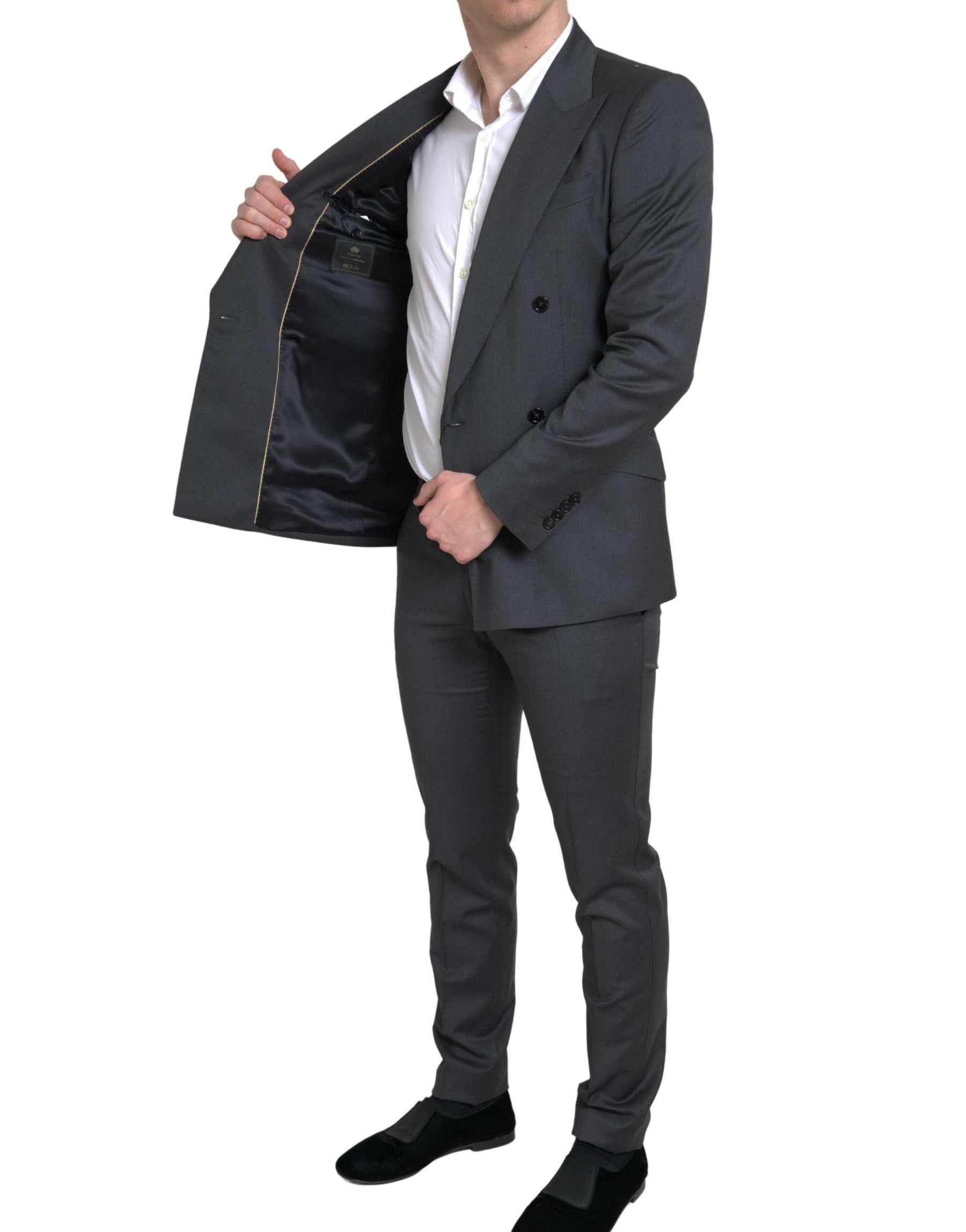 Dolce & Gabbana Gray 2 Piece Double Breasted SICILIA Suit | Regal Royce