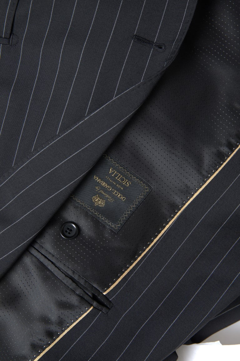 Dolce & Gabbana Black Stripe Single Breasted SICILIA Blazer | Regal Royce