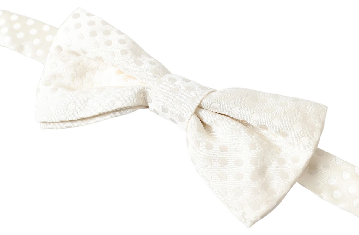 Dolce & Gabbana Ivory Fantasy Pattern Adjustable Neck Papillon Bow Tie | Regal Royce