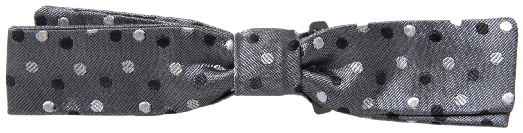 Dolce & Gabbana Gray Polka Dot Silk Adjustable Men Neck Papillon Bow Tie | Regal Royce