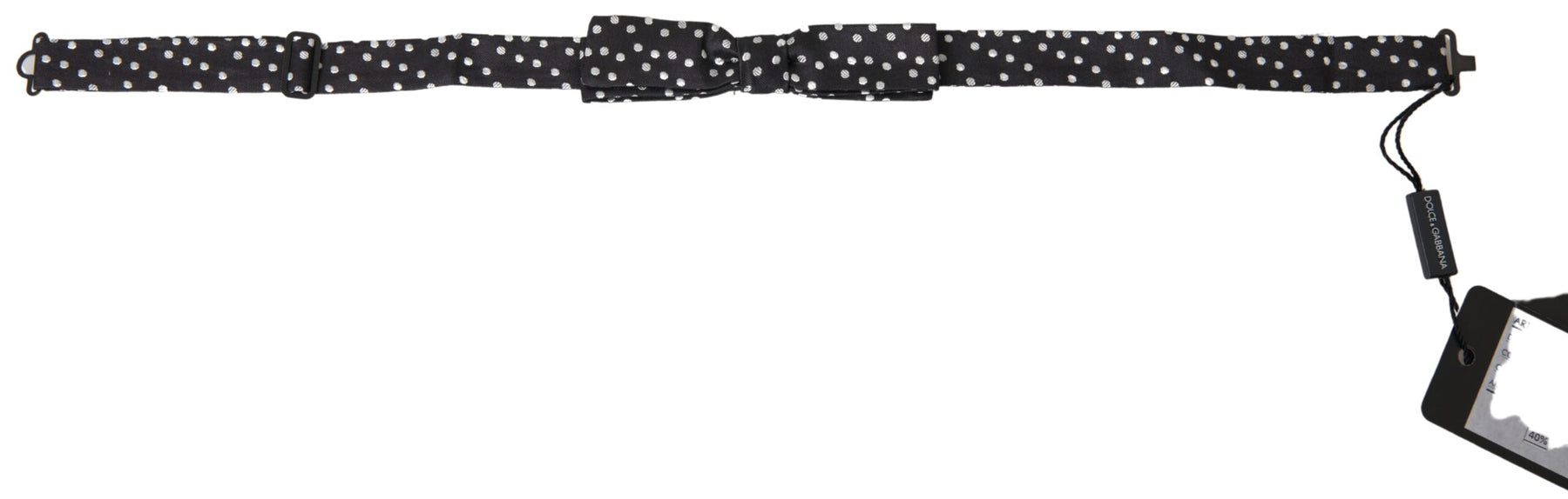 Dolce & Gabbana Black Polka Dot Silk Adjustable Men Neck Papillon Bow Tie | Regal Royce
