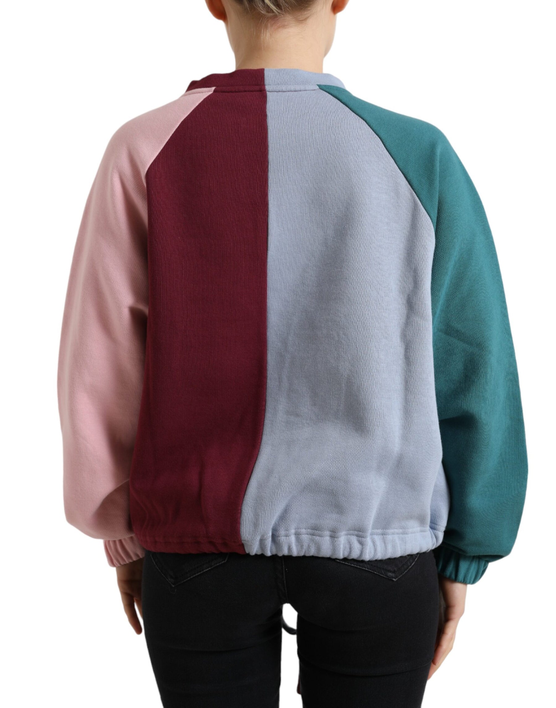 Dolce & Gabbana Multicolor Cotton Crew Neck Pullover Sweater | Regal Royce