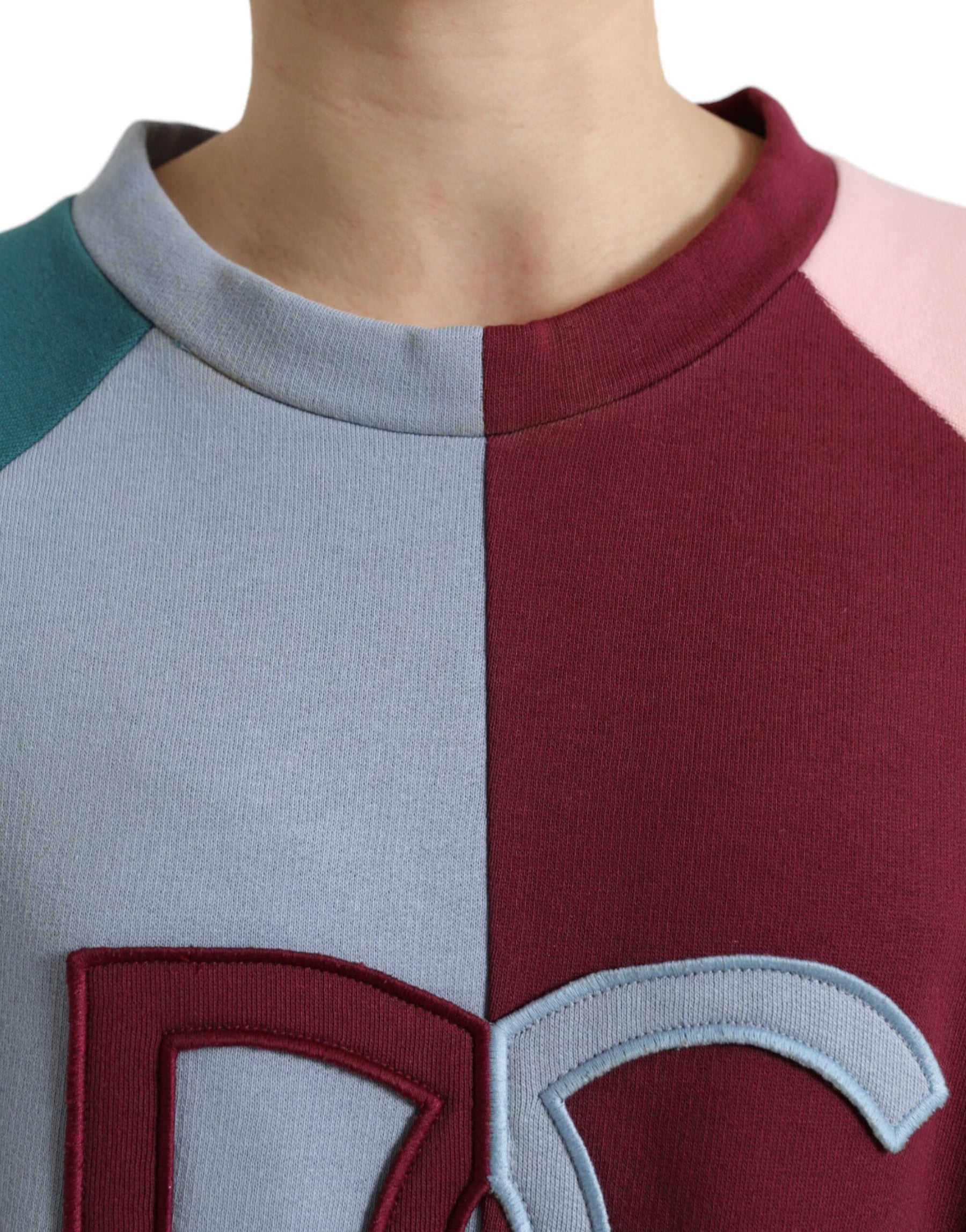 Dolce & Gabbana Multicolor Cotton Crew Neck Pullover Sweater | Regal Royce