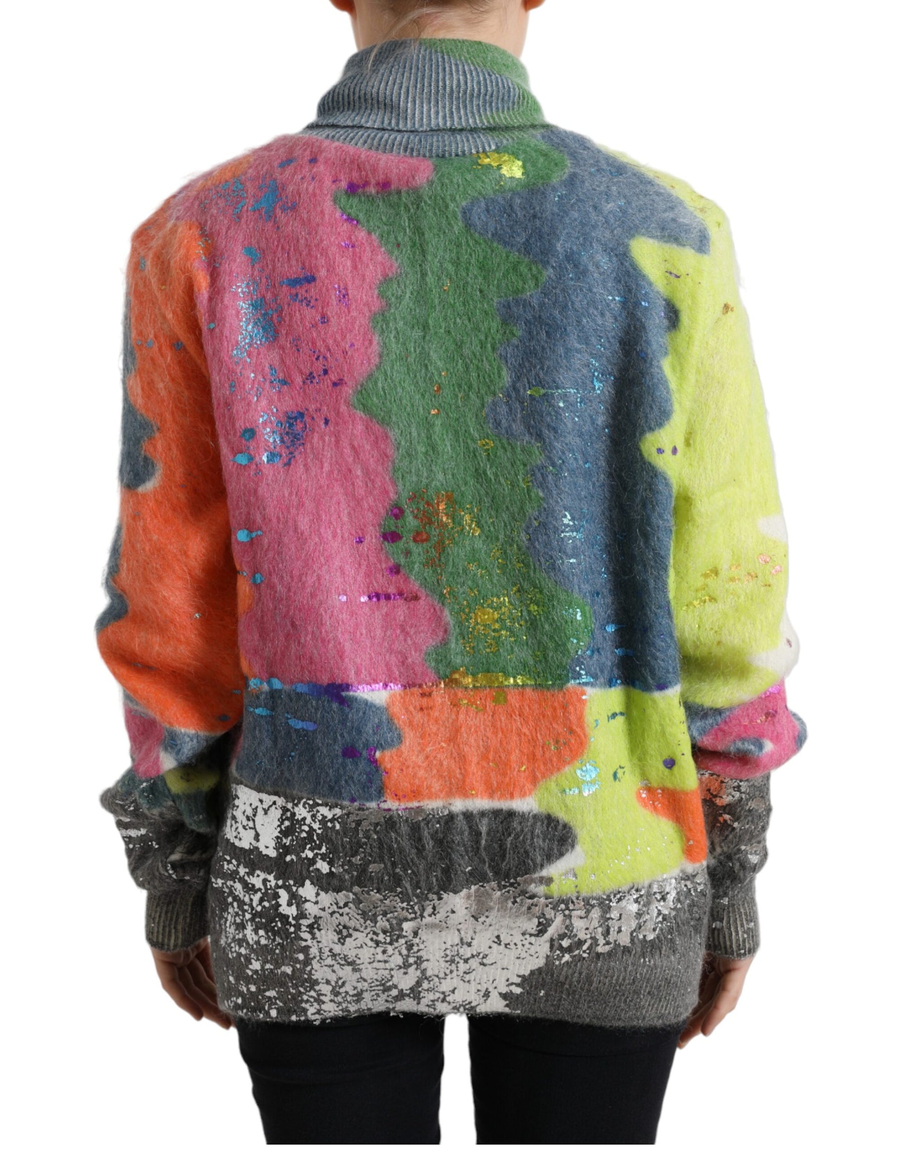 Dolce & Gabbana Multicolor Mohair Turtleneck Pullover Sweater | Regal Royce