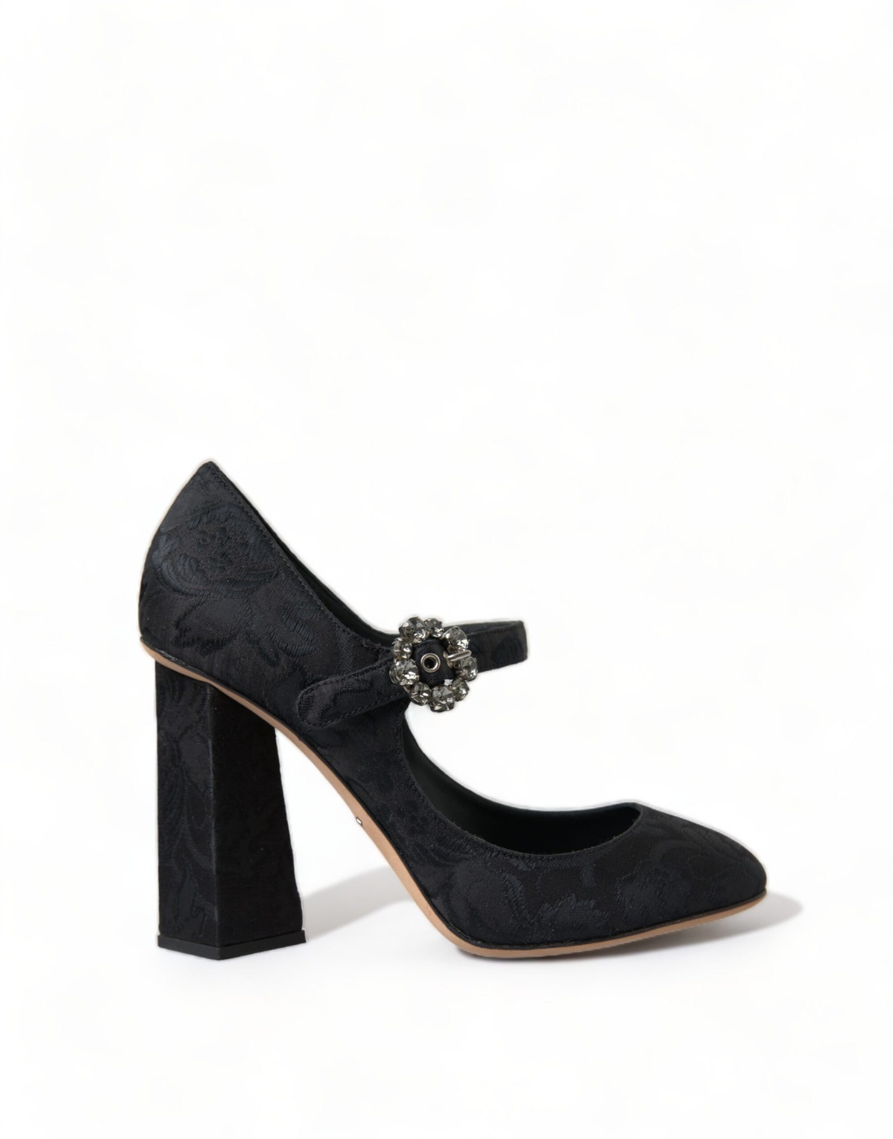 Dolce & Gabbana Black Brocade Mary Janes Heels Pumps Shoes | Regal Royce
