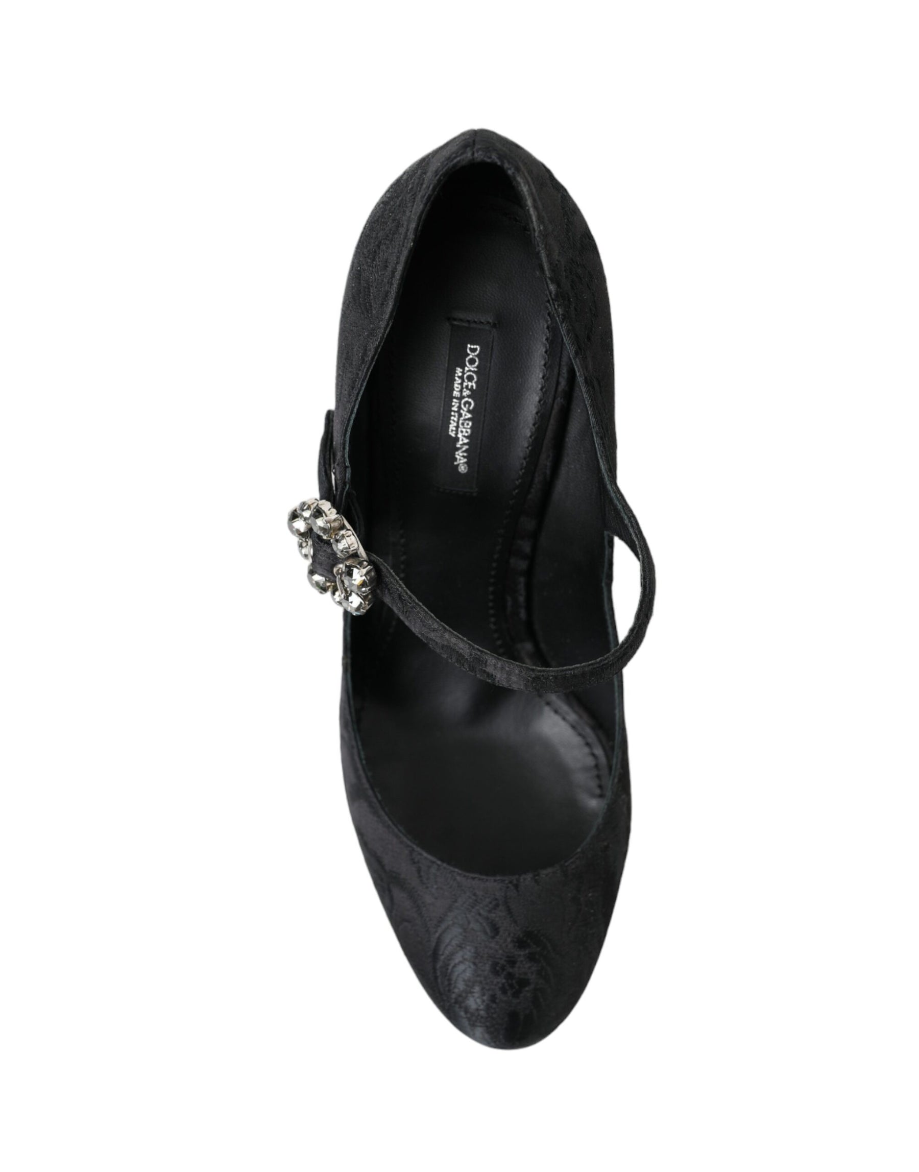 Dolce & Gabbana Black Brocade Mary Janes Heels Pumps Shoes | Regal Royce