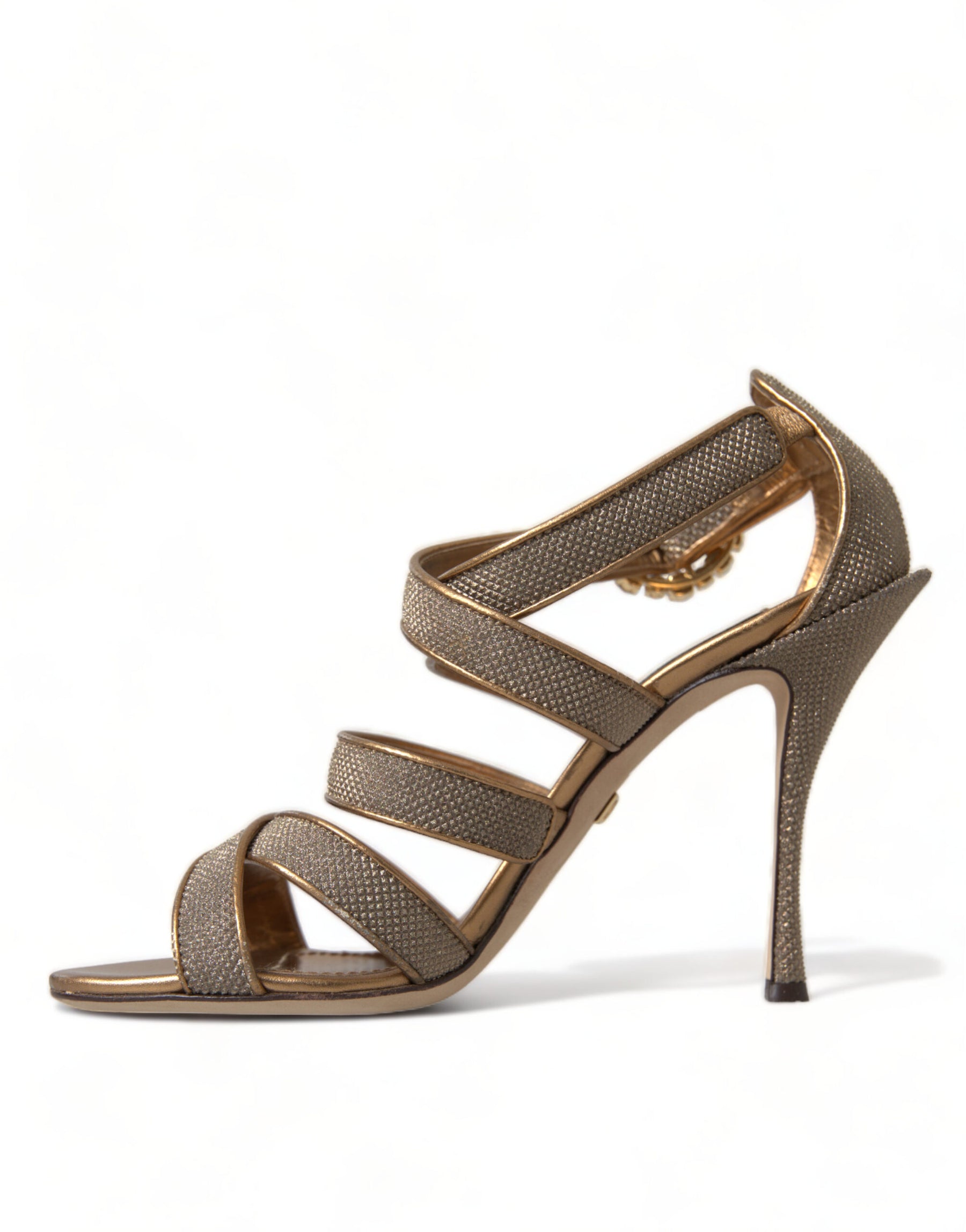 Dolce & Gabbana Bronze Crystal Strap Heels Sandals Shoes | Regal Royce