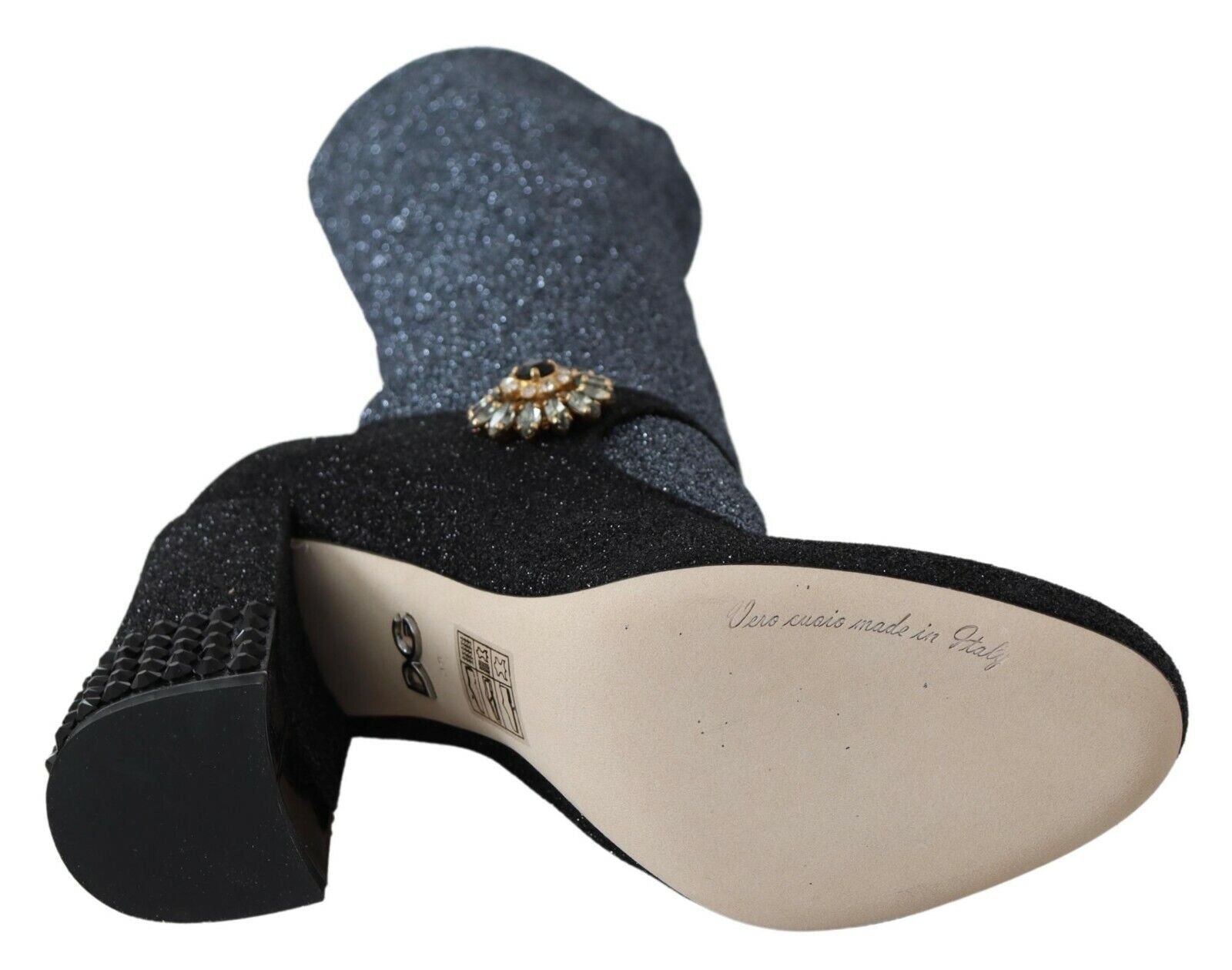 Dolce & Gabbana Black Crystal Mary Janes Booties Shoes | Regal Royce