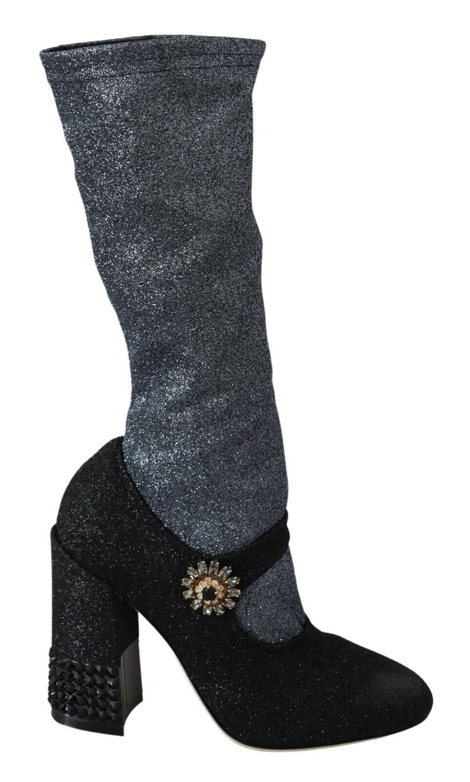 Dolce & Gabbana Black Crystal Mary Janes Booties Shoes | Regal Royce