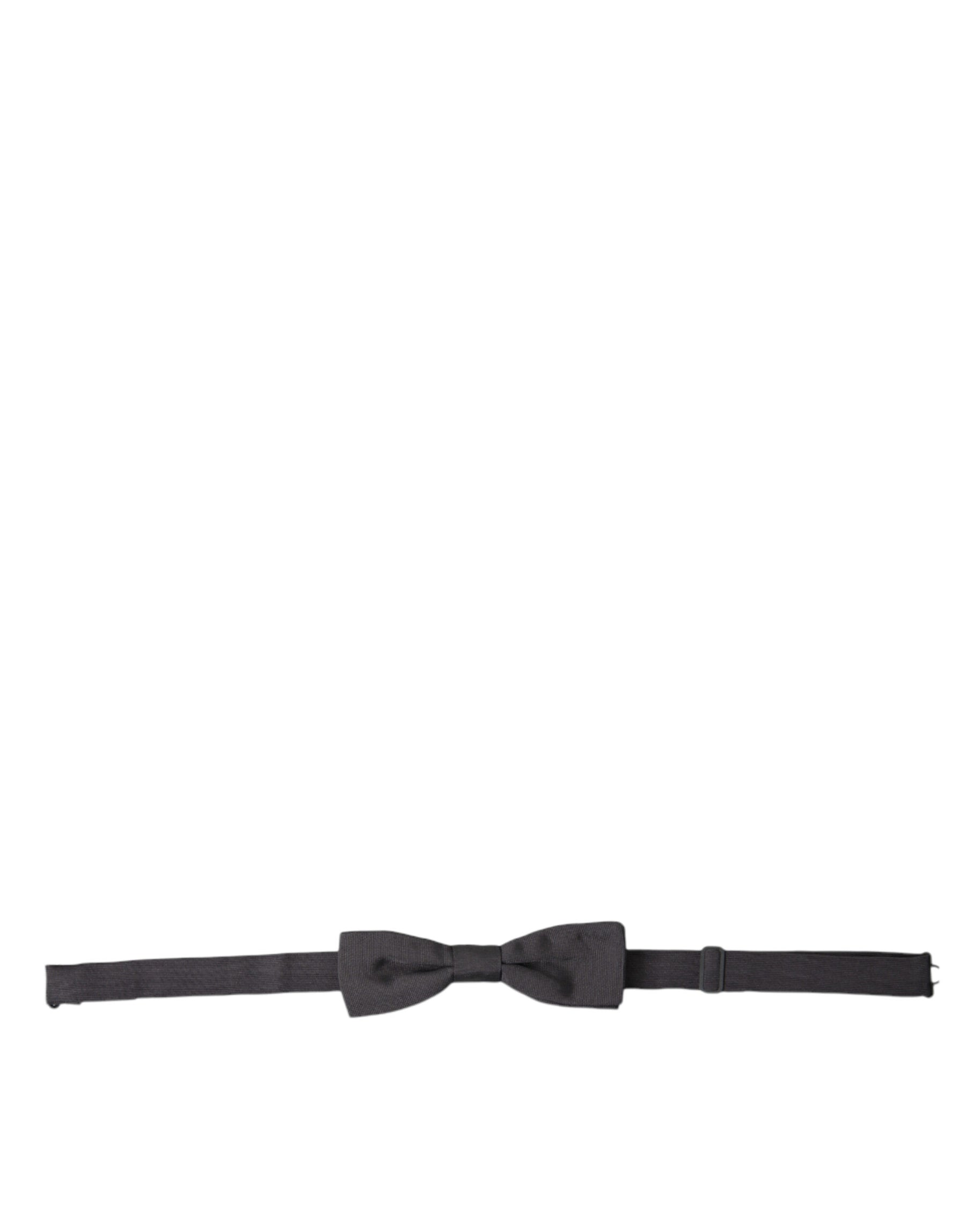 Dolce & Gabbana Dark Gray Silk Adjustable Neck Men Papillon Bow Tie | Regal Royce