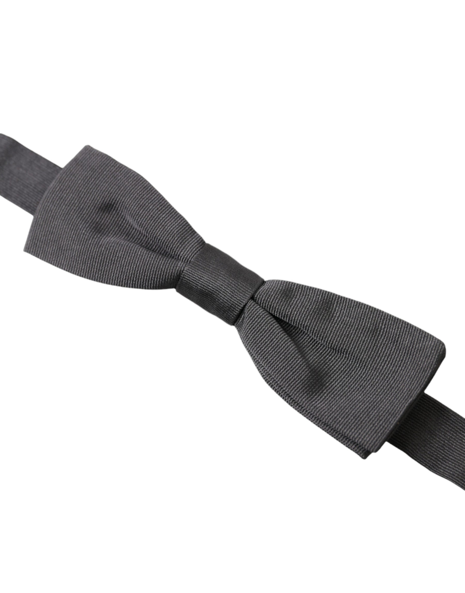 Dolce & Gabbana Dark Gray Silk Adjustable Neck Men Papillon Bow Tie | Regal Royce