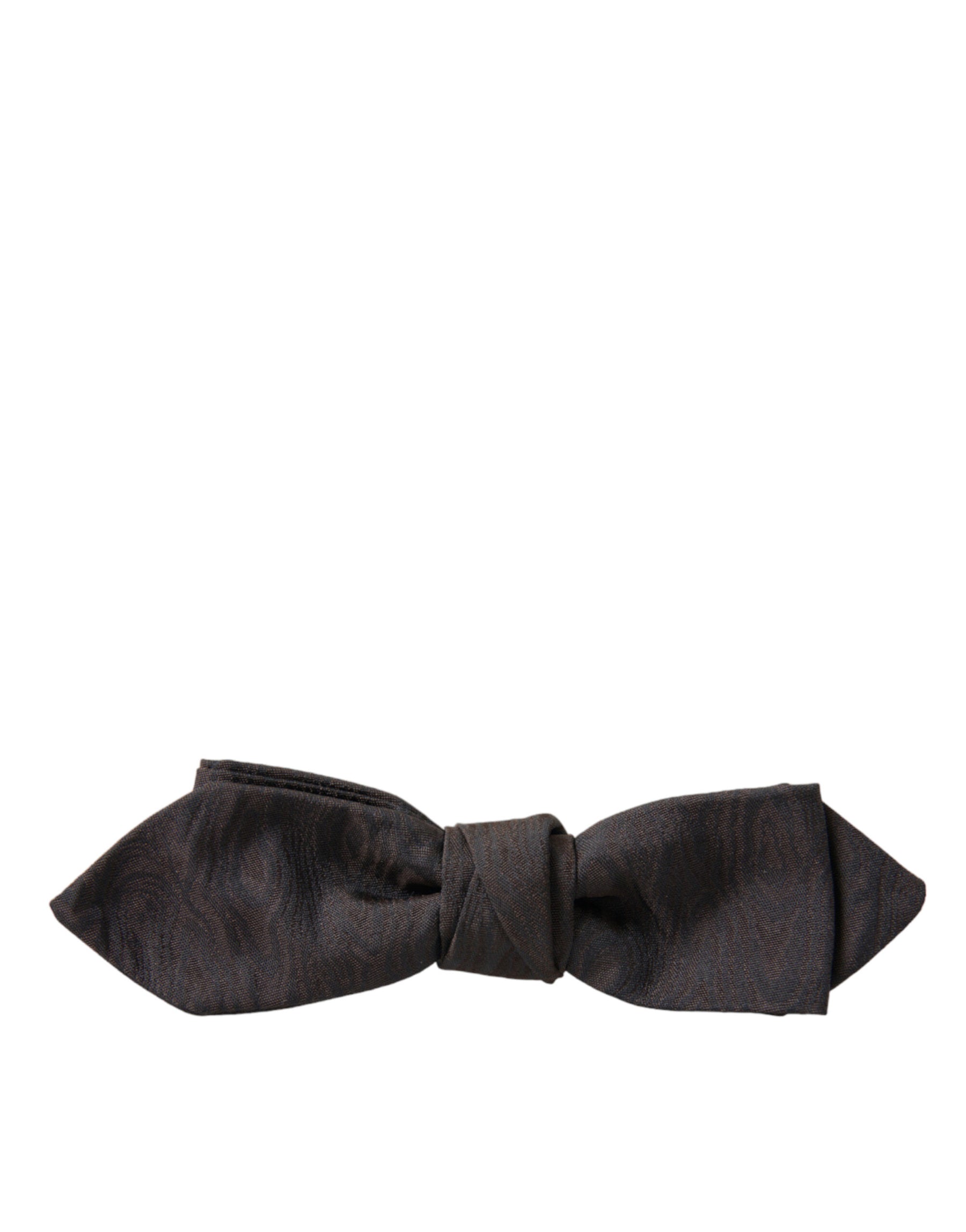 Dolce & Gabbana Brown Polyester Silk Adjustable Neck Men Papillon Bow Tie | Regal Royce