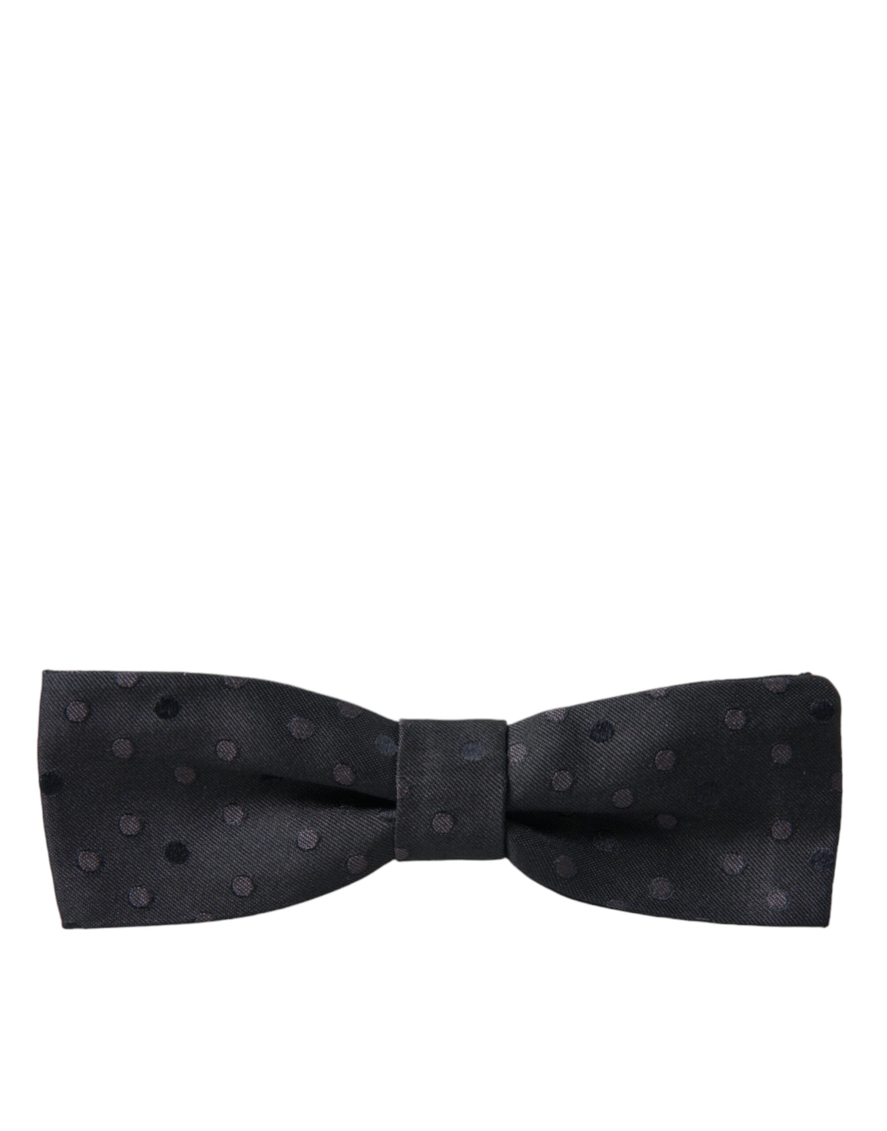 Dolce & Gabbana Gray Polka Dot Silk Adjustable Neck Men Papillon Bow Tie | Regal Royce