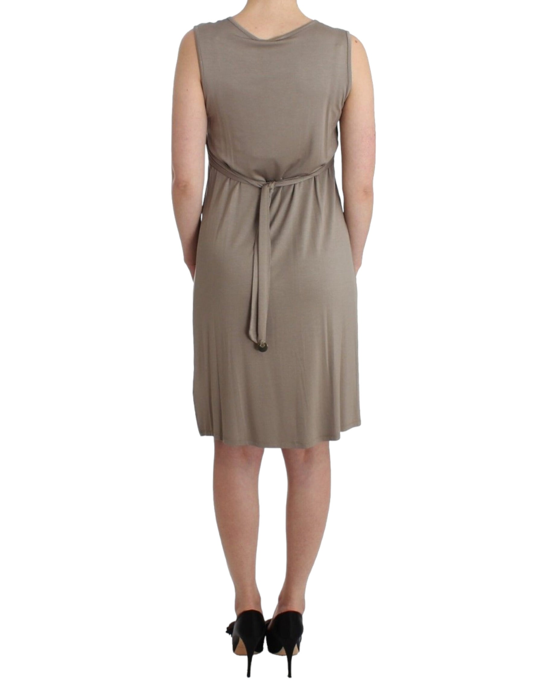 Roccobarocco Khaki studded sheath dress | Regal Royce