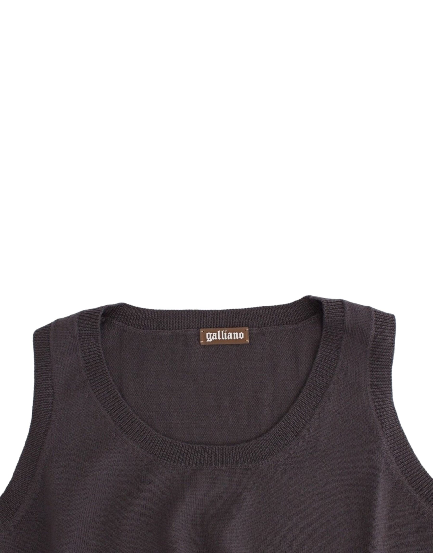 John Galliano Brown knit tank top | Regal Royce