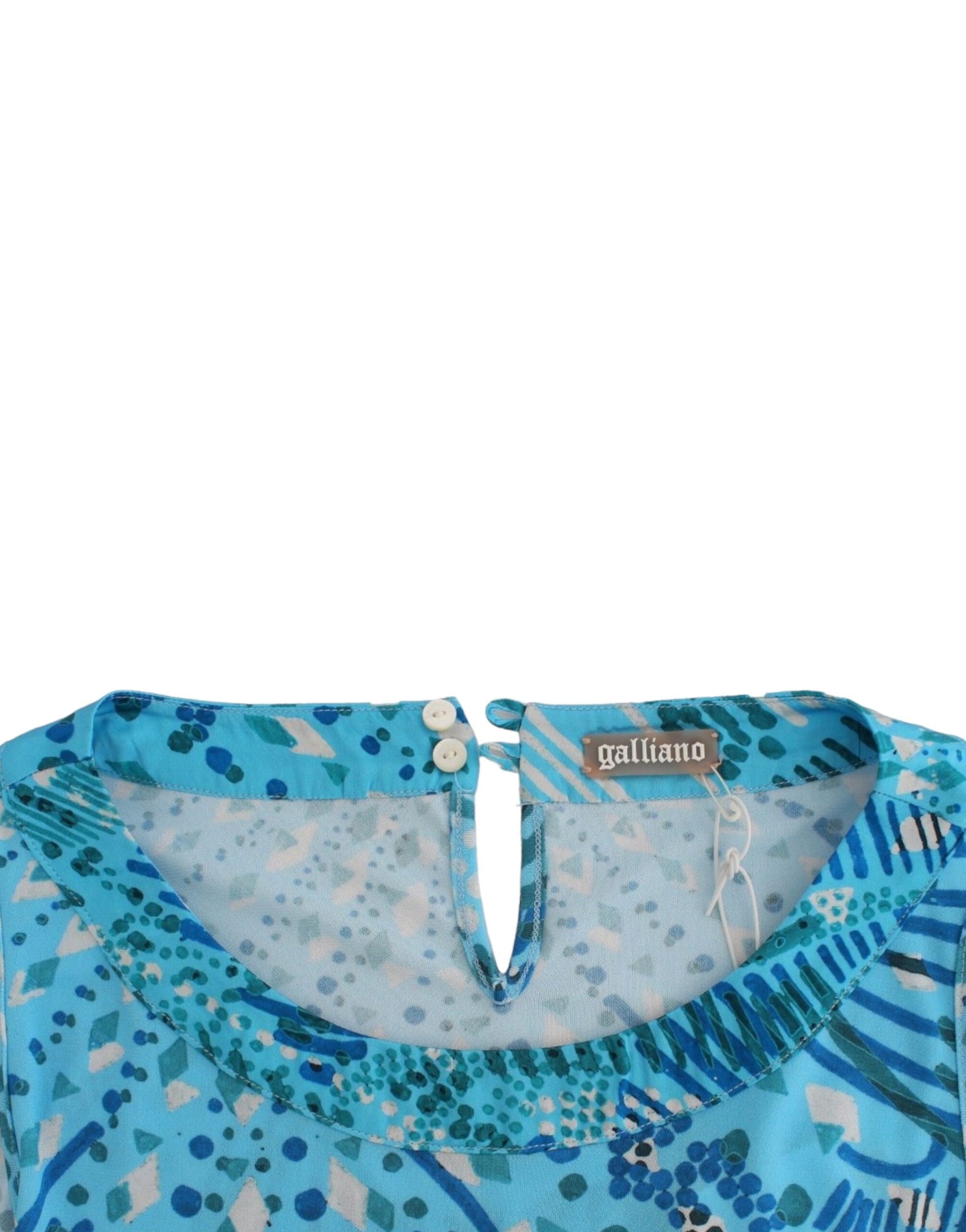 John Galliano Blue printed tank top