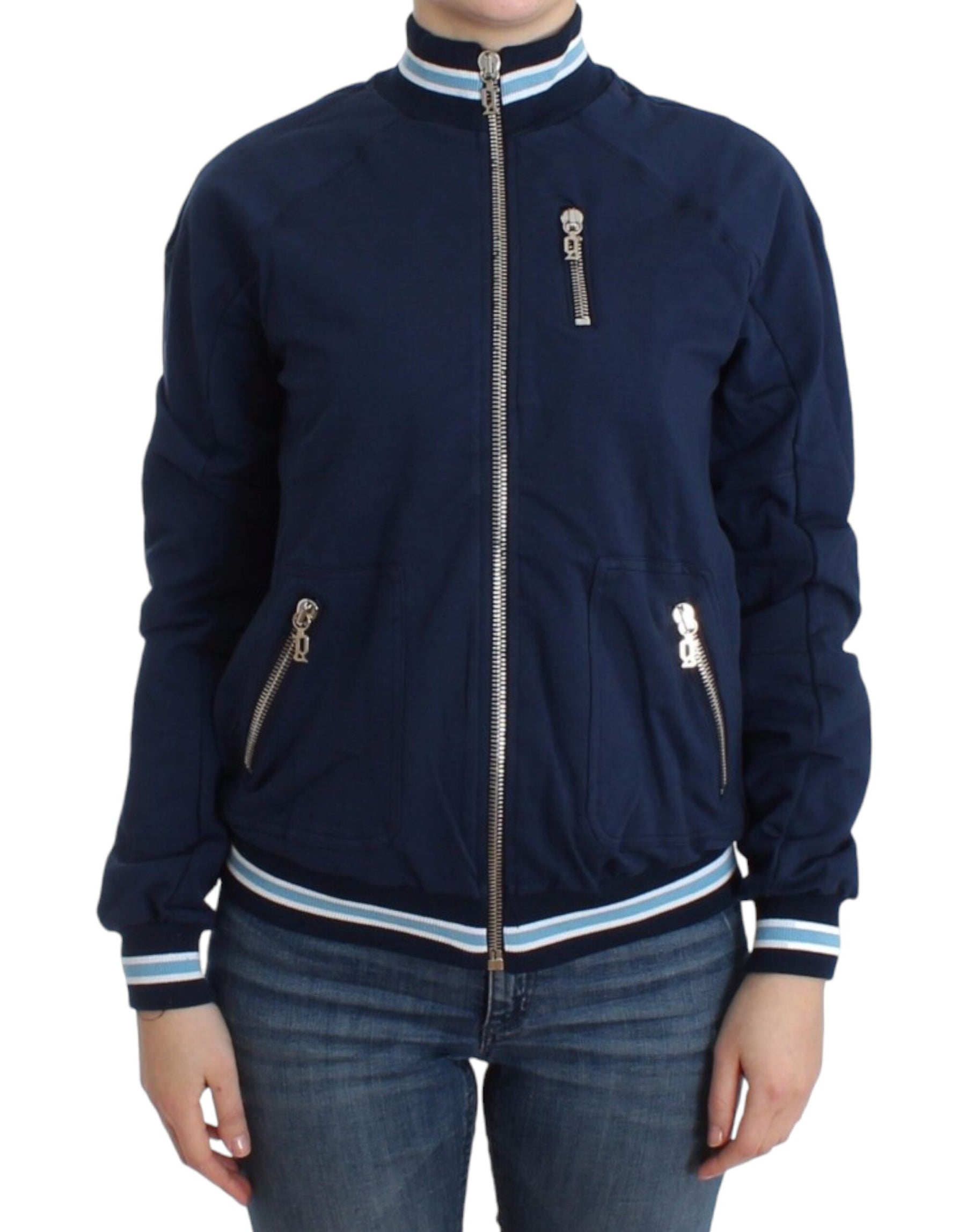 John Galliano Blue zip cotton cardigan | Regal Royce