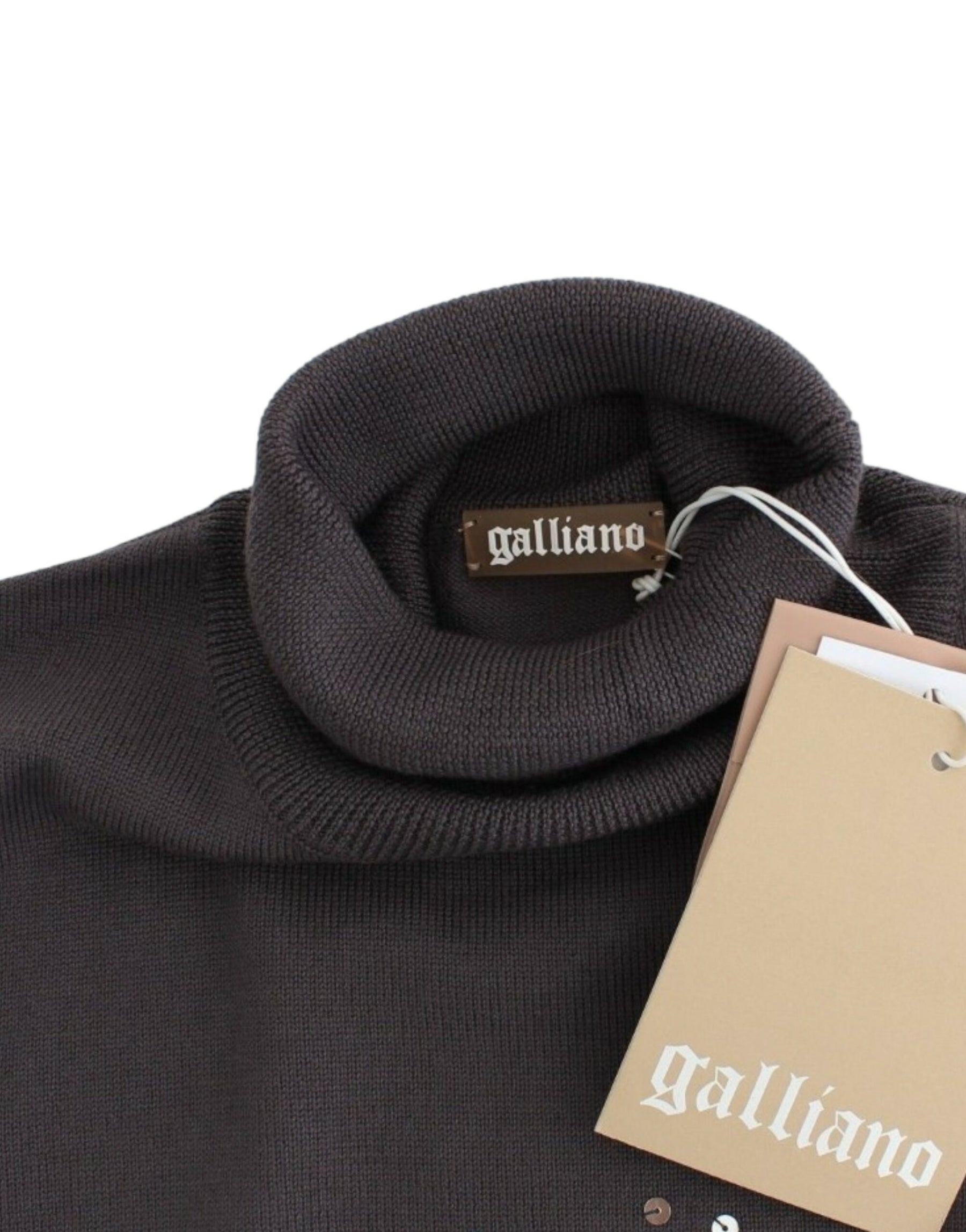 John Galliano Brown turtleneck cotton sweater | Regal Royce