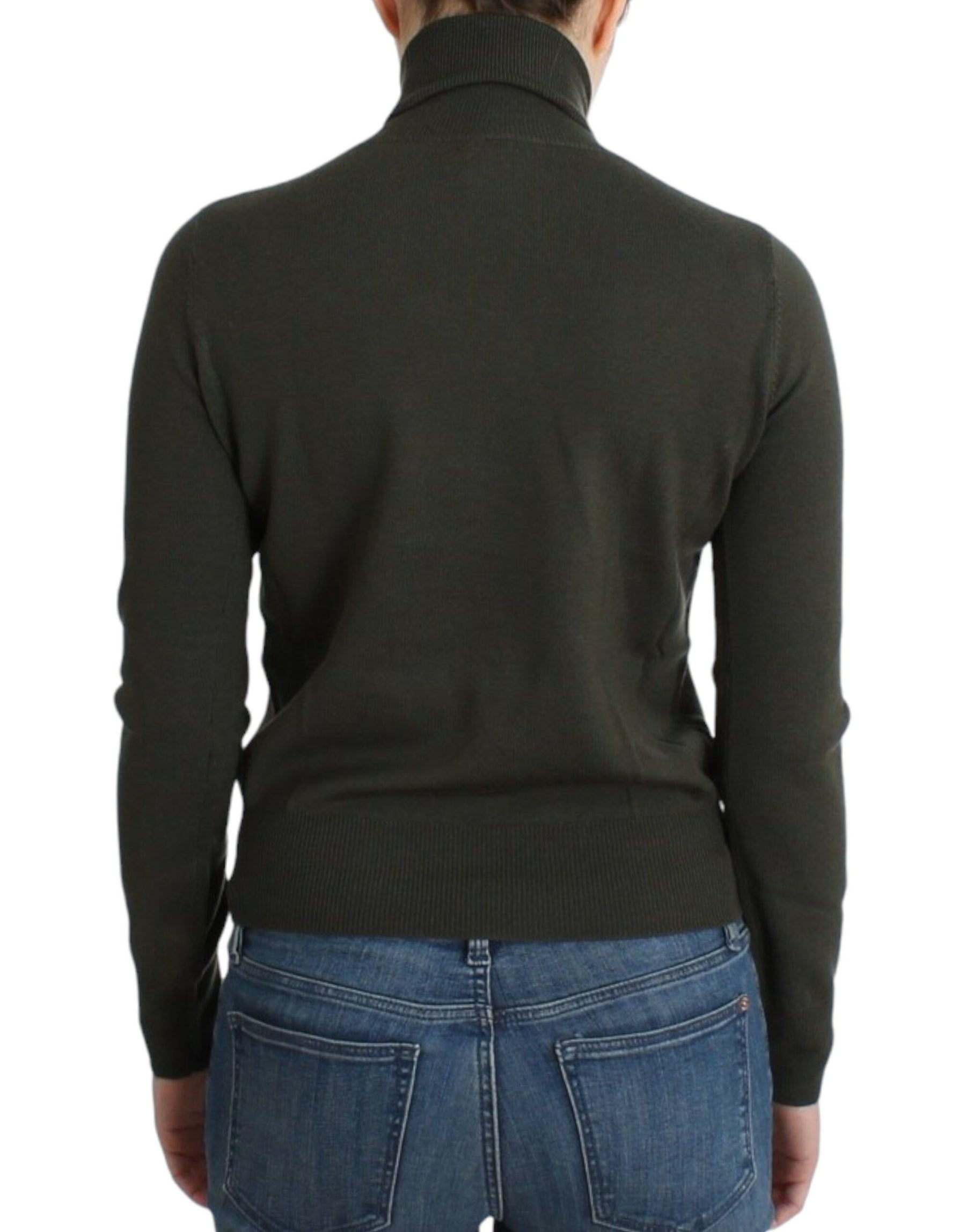 John Galliano Green wool turtleneck sweater | Regal Royce