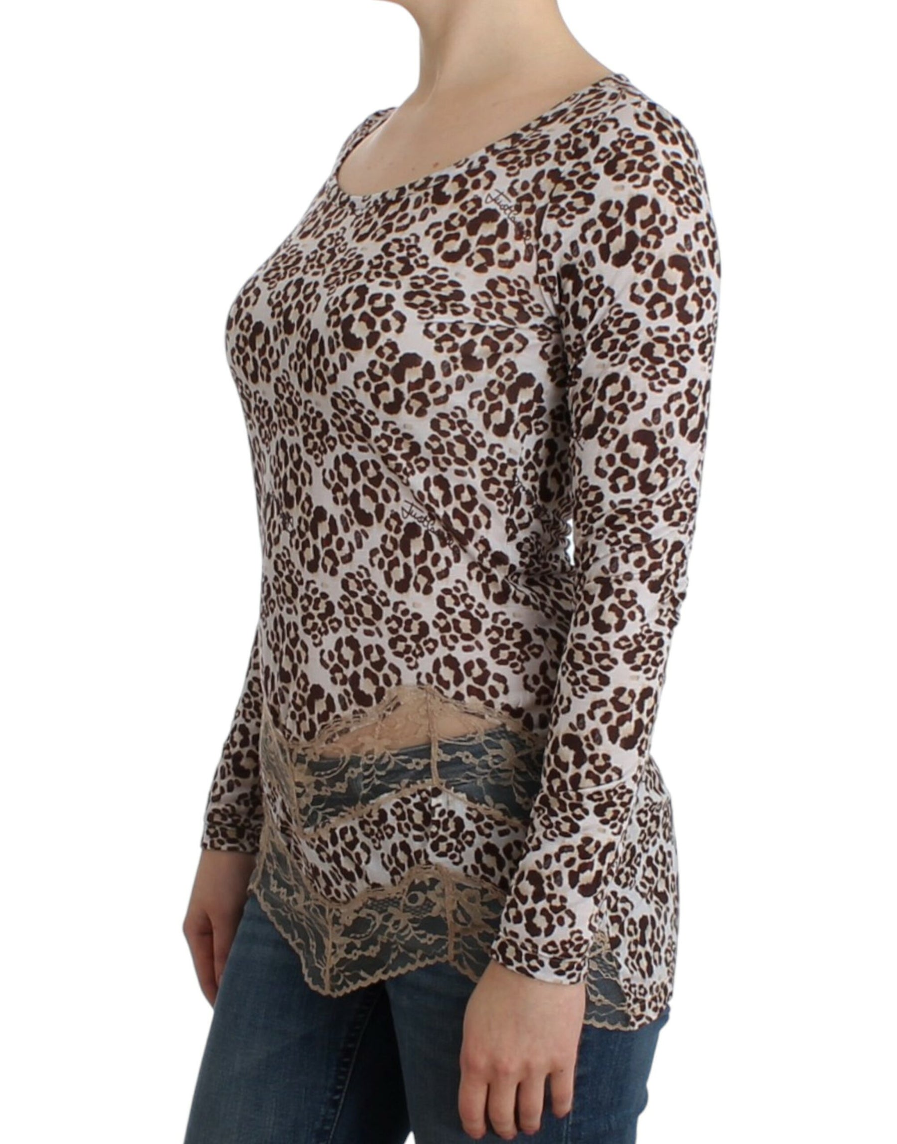 Cavalli Brown longsleeved lace top | Regal Royce