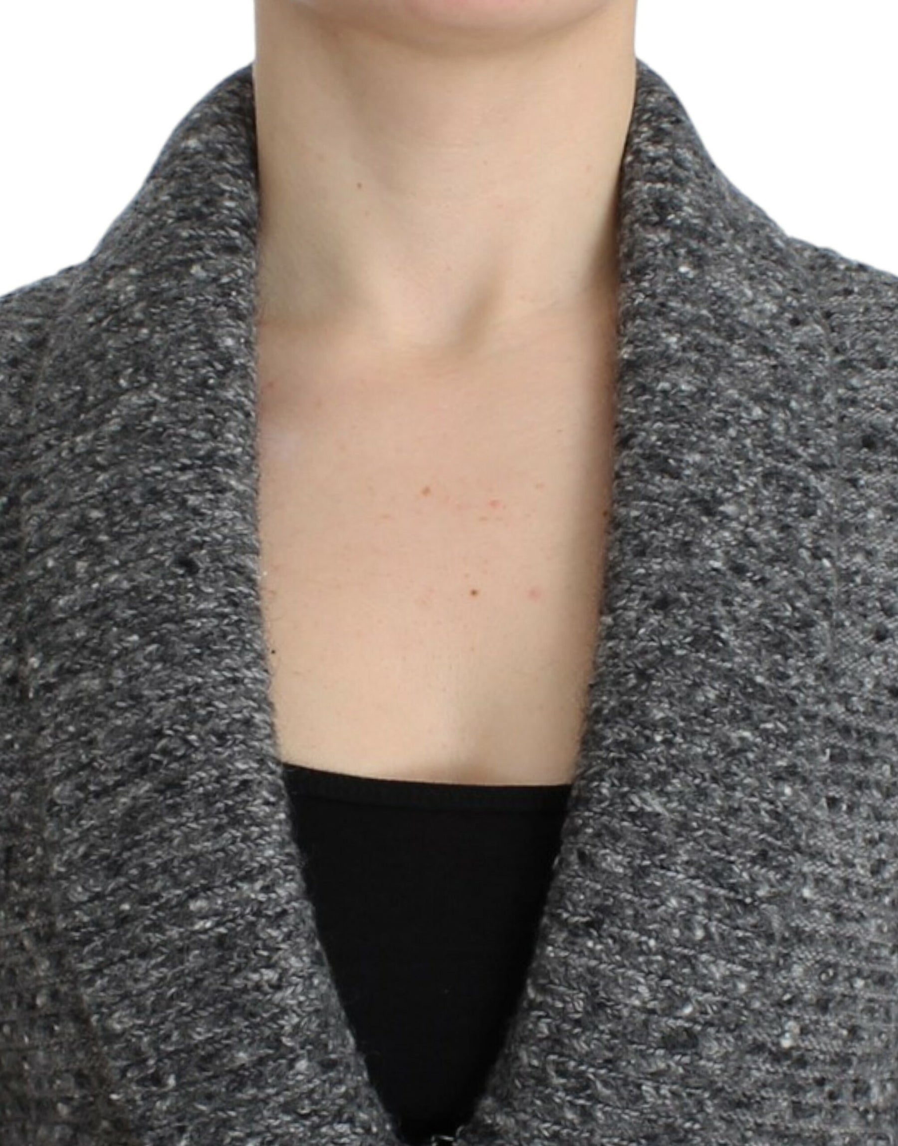 Cavalli Gray wool knitted cardigan | Regal Royce