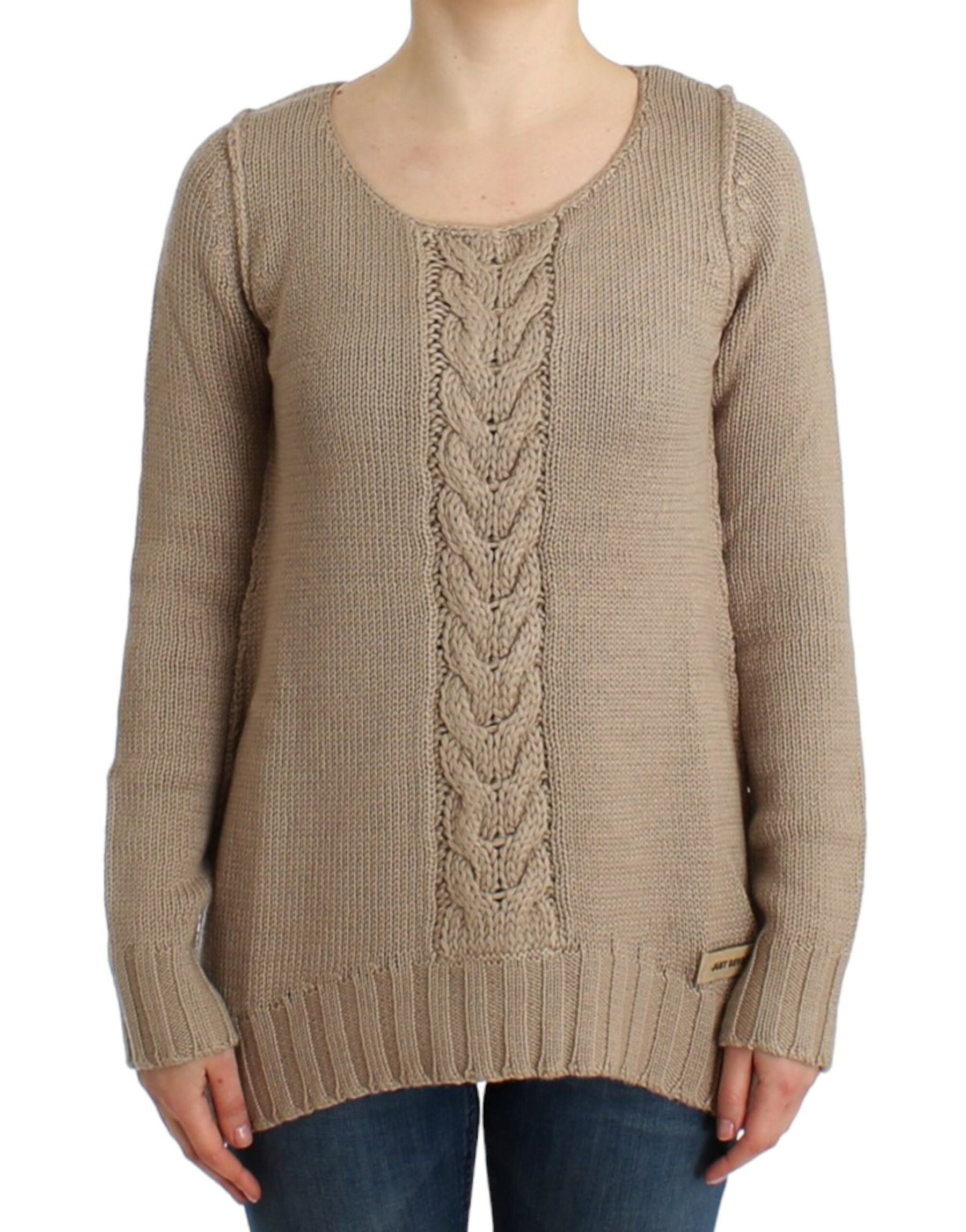 Cavalli Beige knitted wool sweater | Regal Royce
