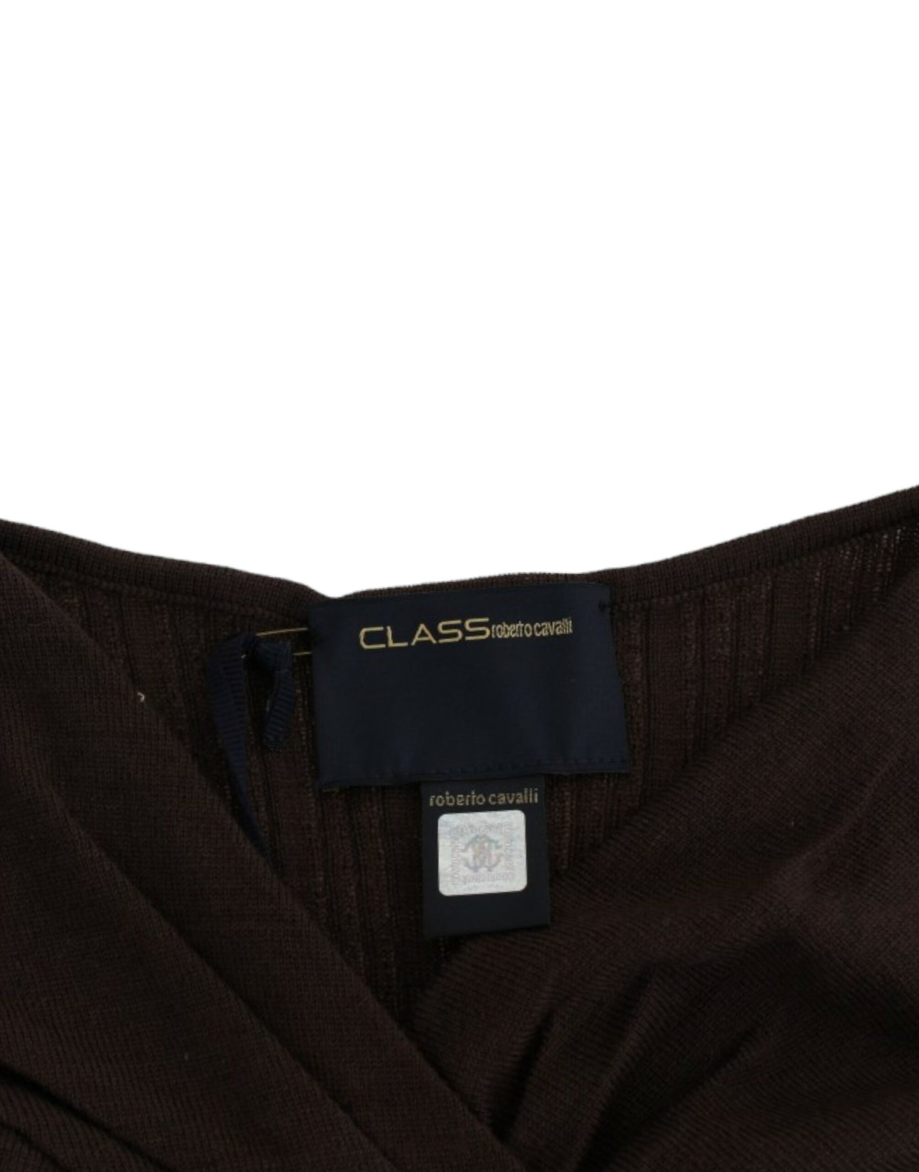 Cavalli Brown knitted wool sweater | Regal Royce
