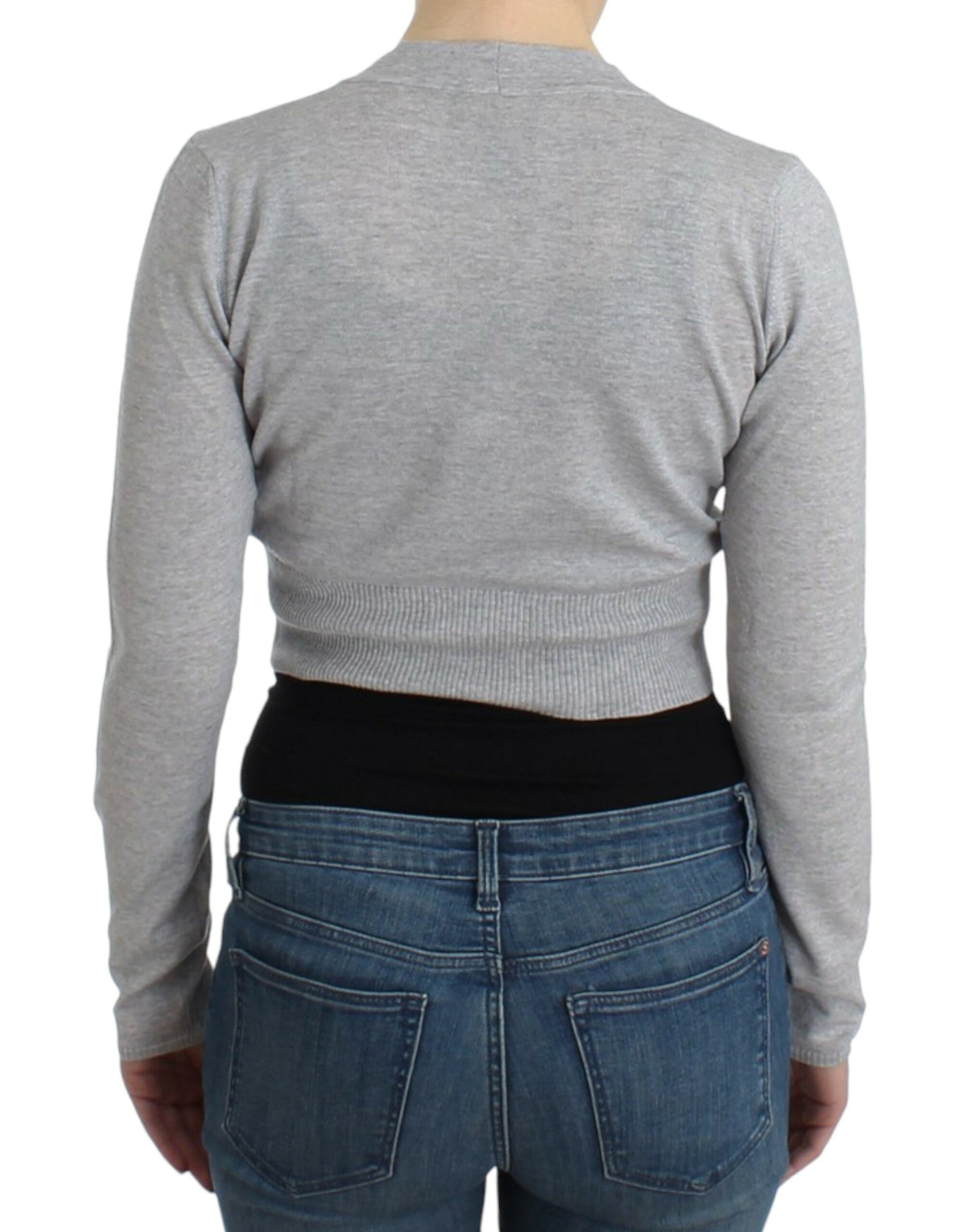 Cavalli Gray cropped wool cardigan | Regal Royce